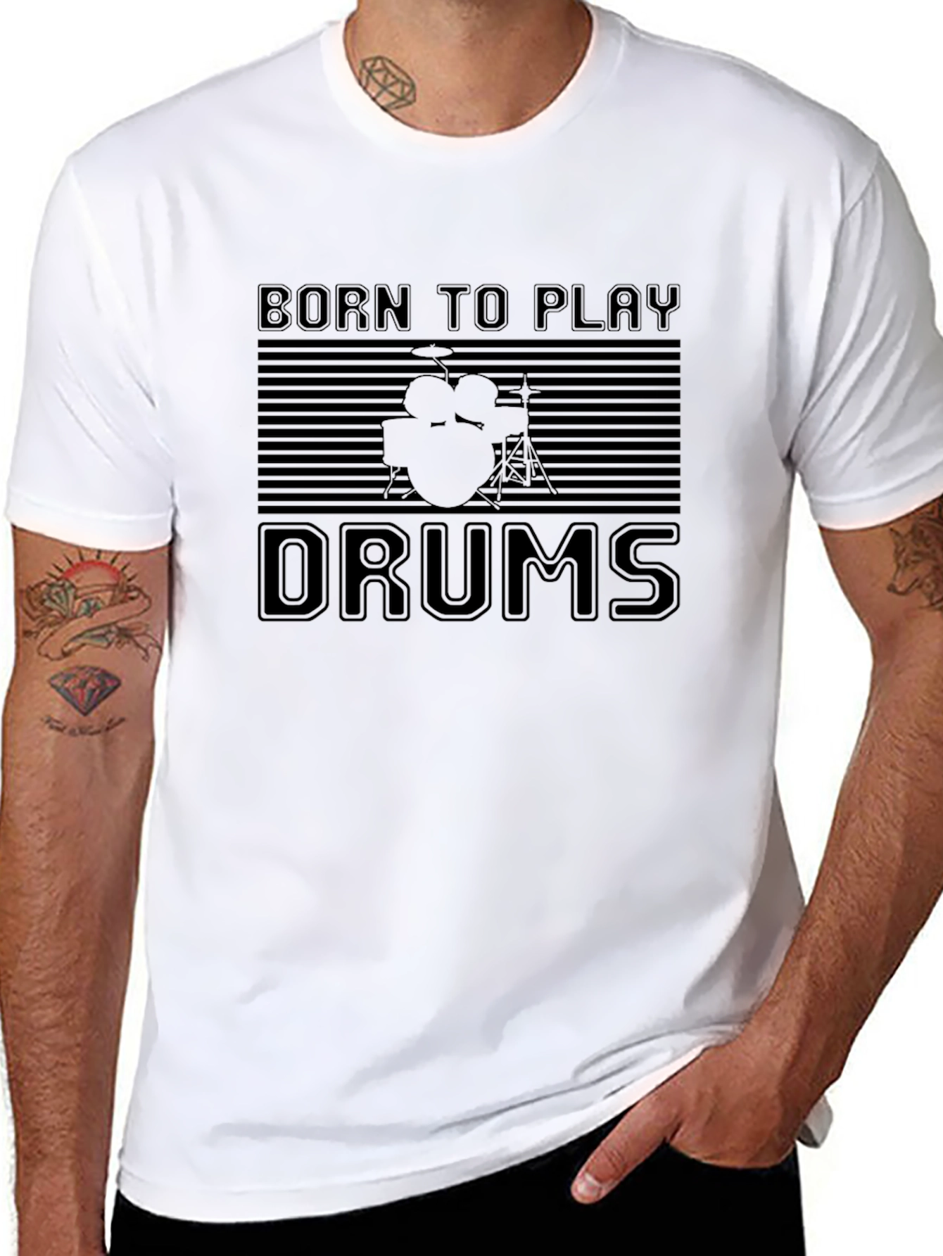 Born to Play Drums Black T-Shirt