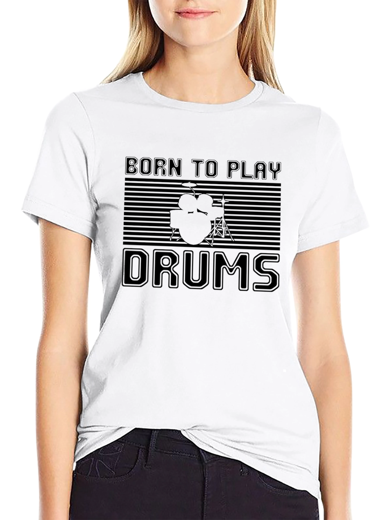 Born to Play Drums Black T-Shirt