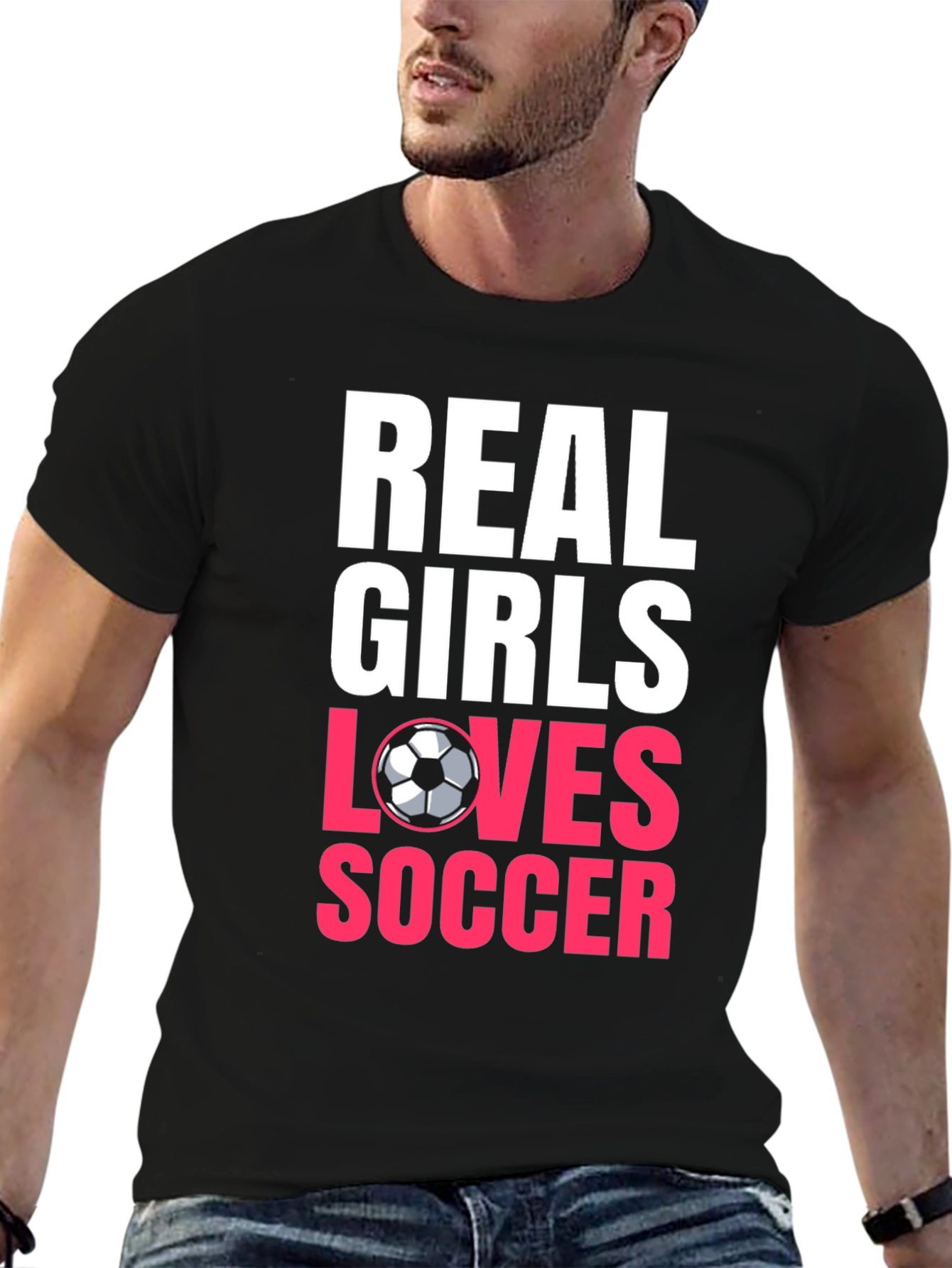 Real Girls Love Soccer Black T-Shirt
