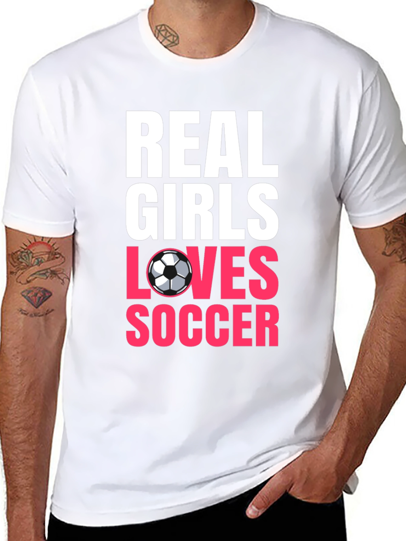 Real Girls Love Soccer Black T-Shirt