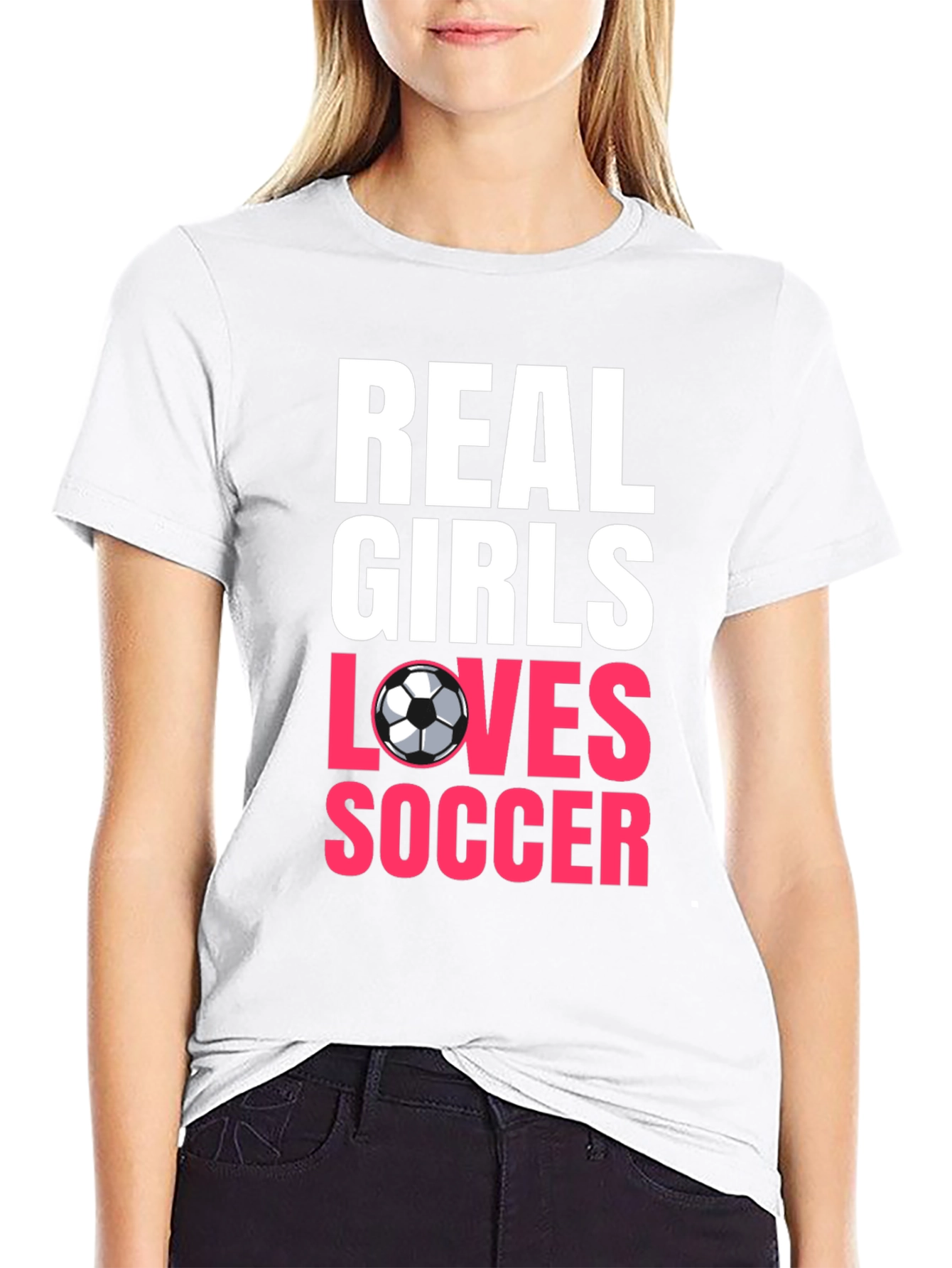 Real Girls Love Soccer Black T-Shirt