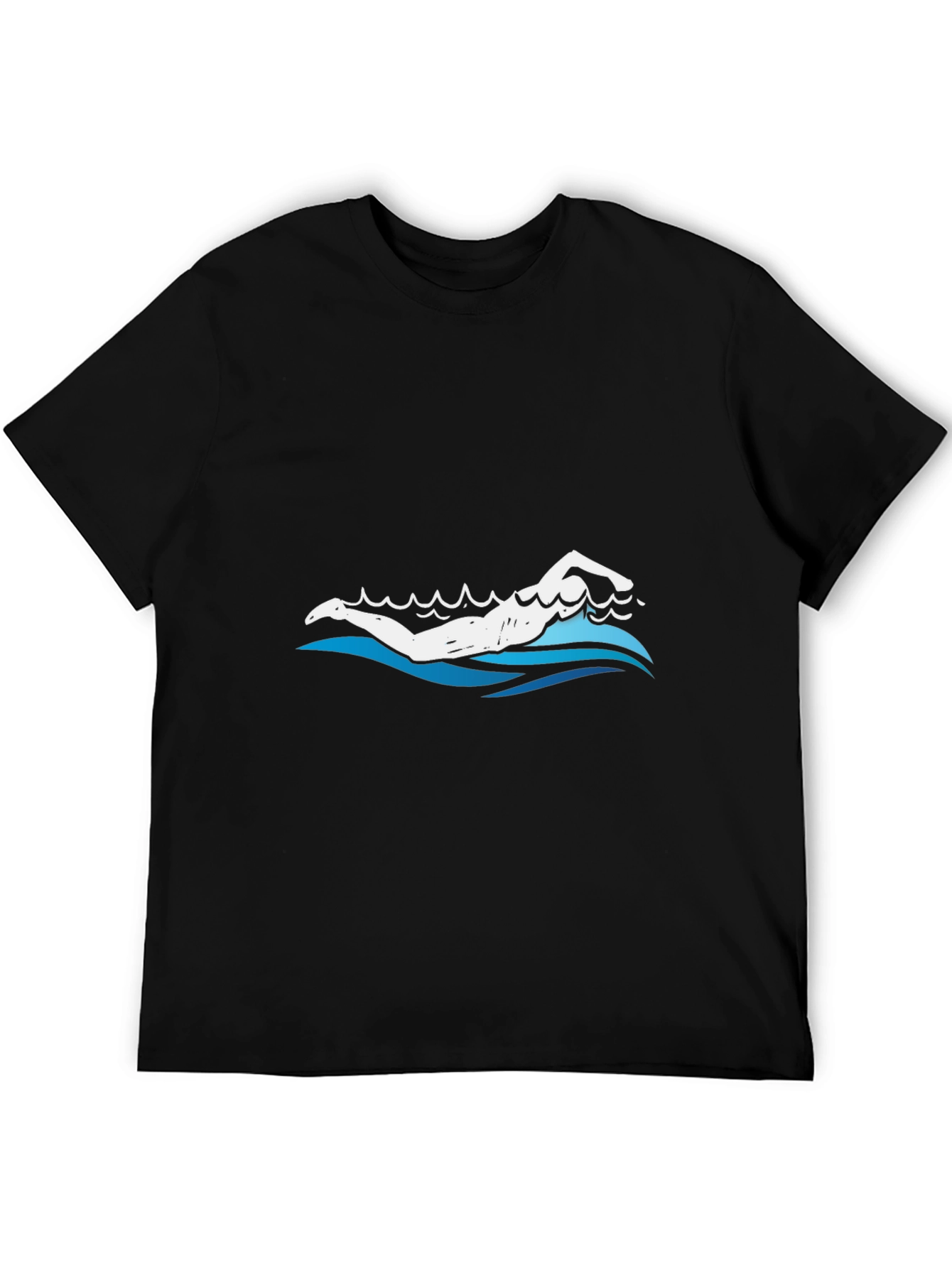 Swimmer Graphic Tee - Black Cotton Blend