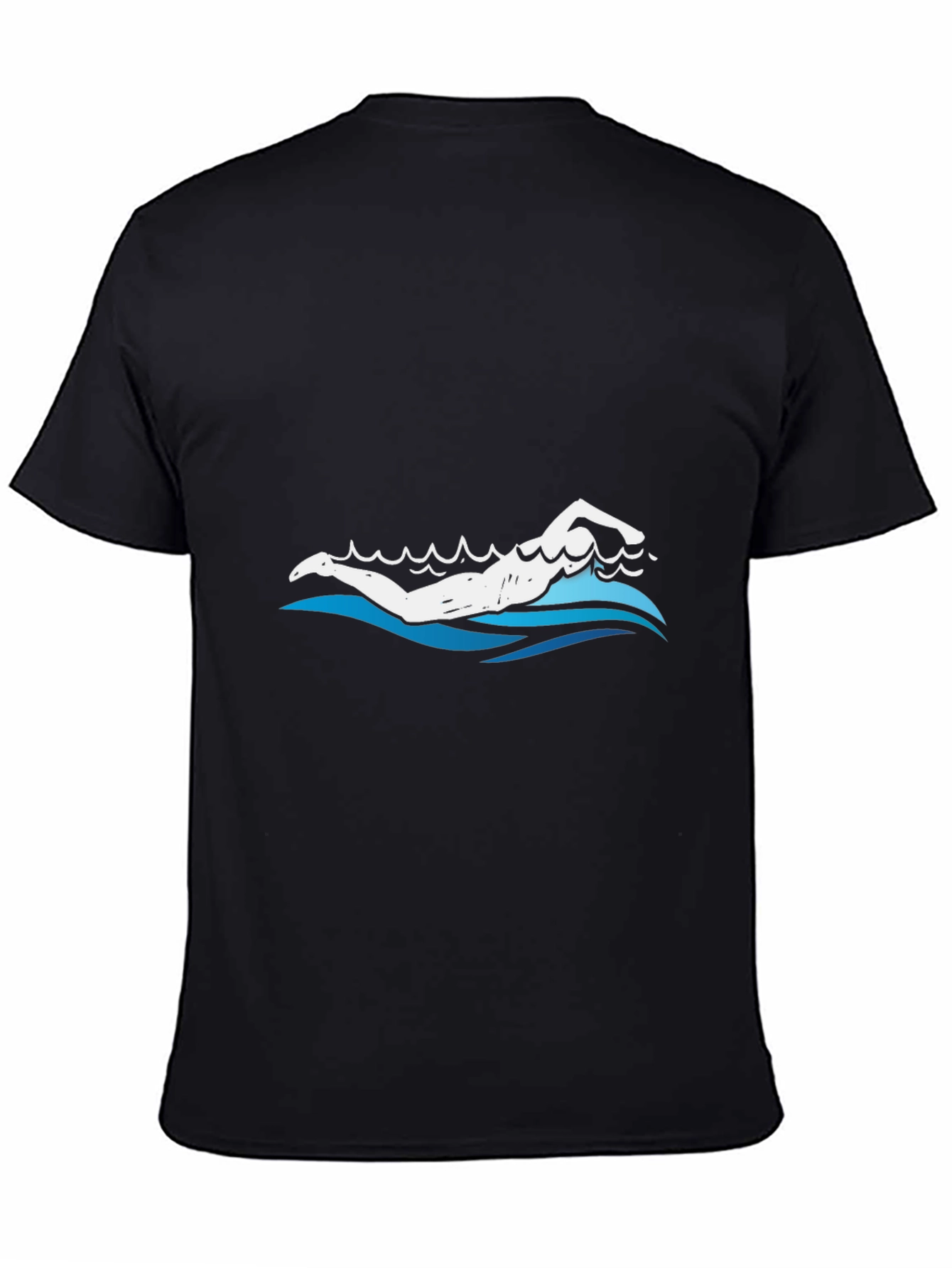 Swimmer Graphic Tee - Black Cotton Blend