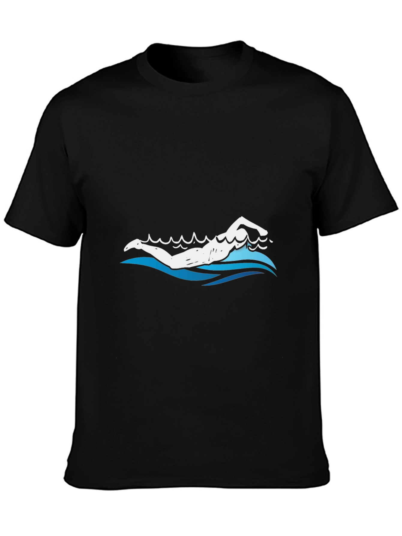 Swimmer Graphic Tee - Black Cotton Blend