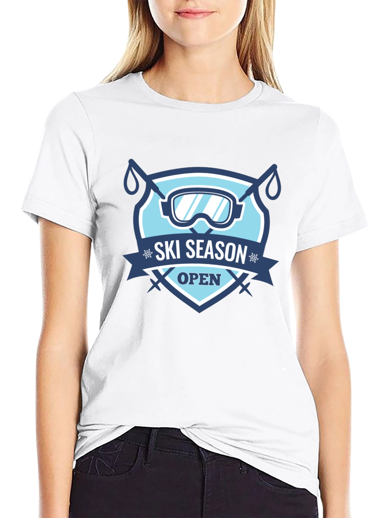 Ski Season Open Black T-Shirt
