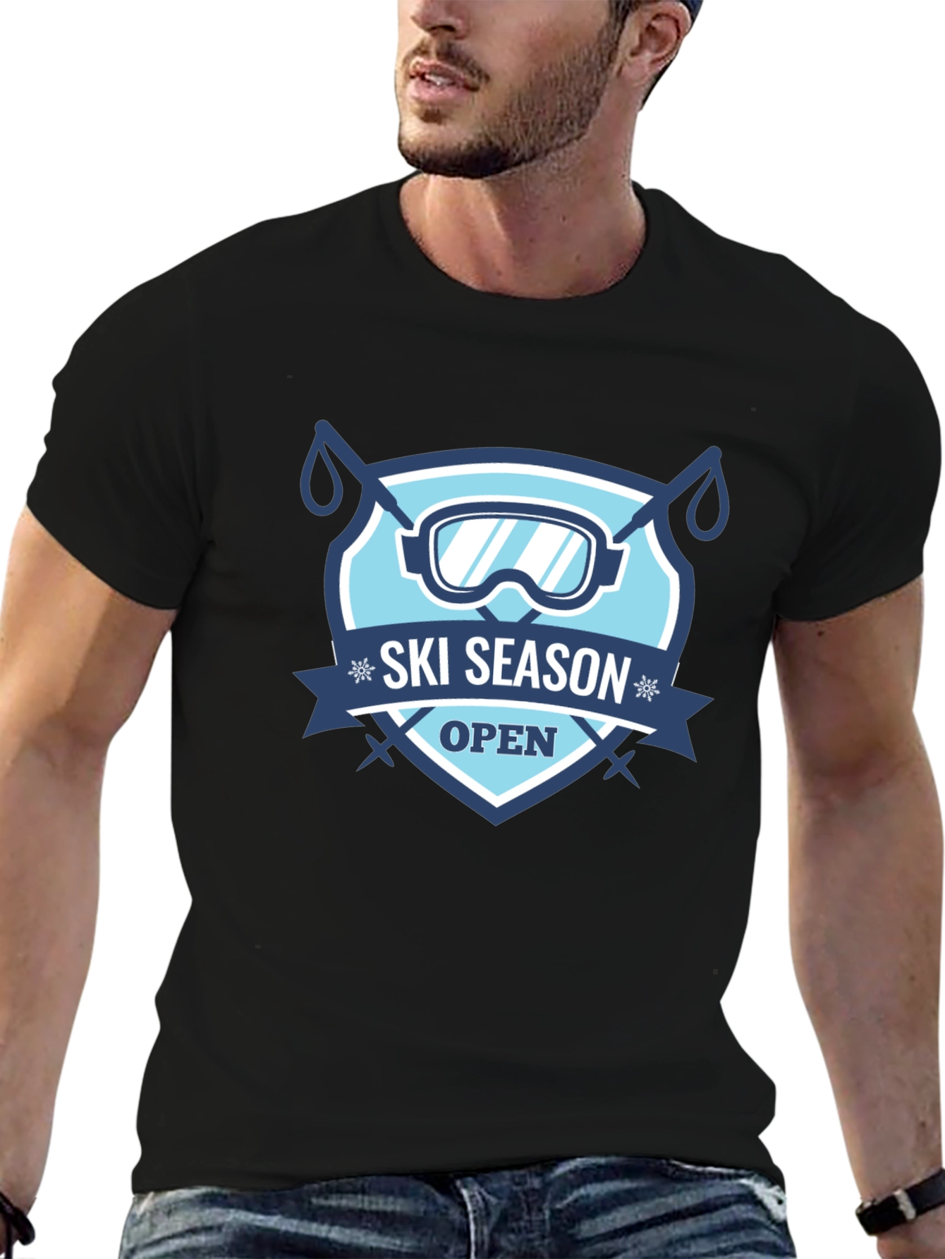 Ski Season Open Black T-Shirt