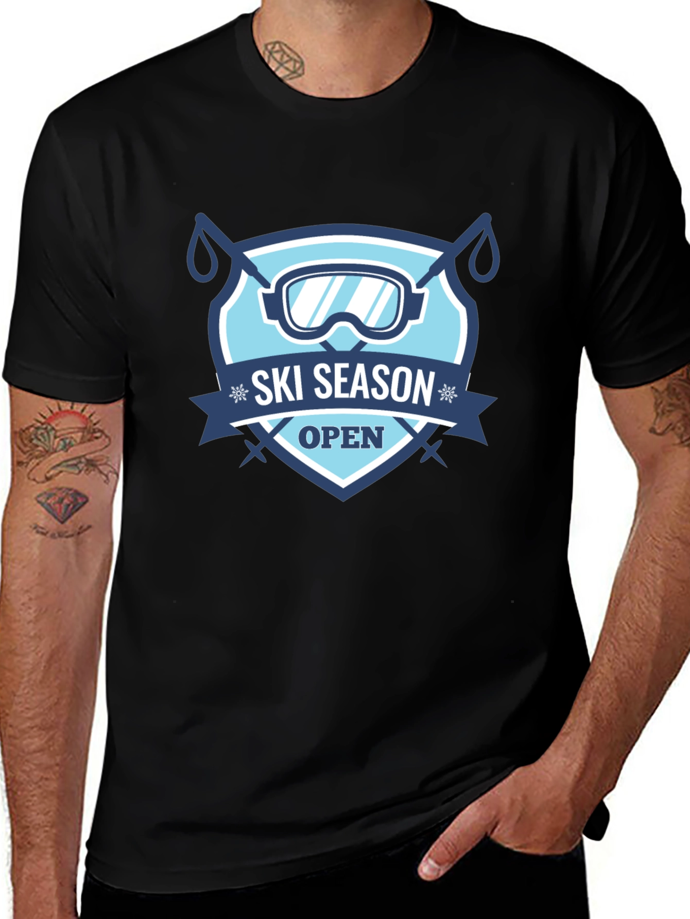 Ski Season Open Black T-Shirt