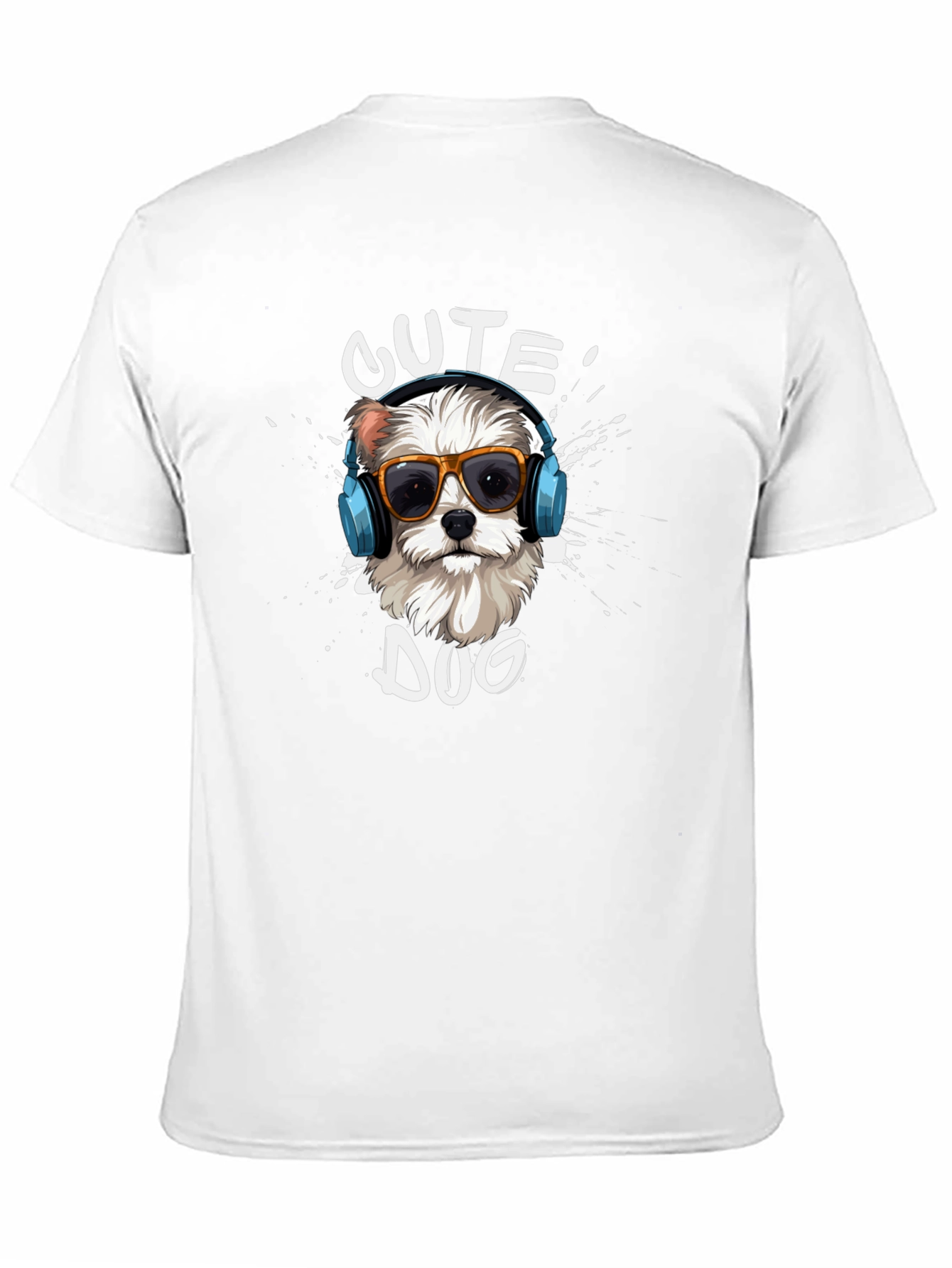 Cute Dog Graphic T-Shirt - Black