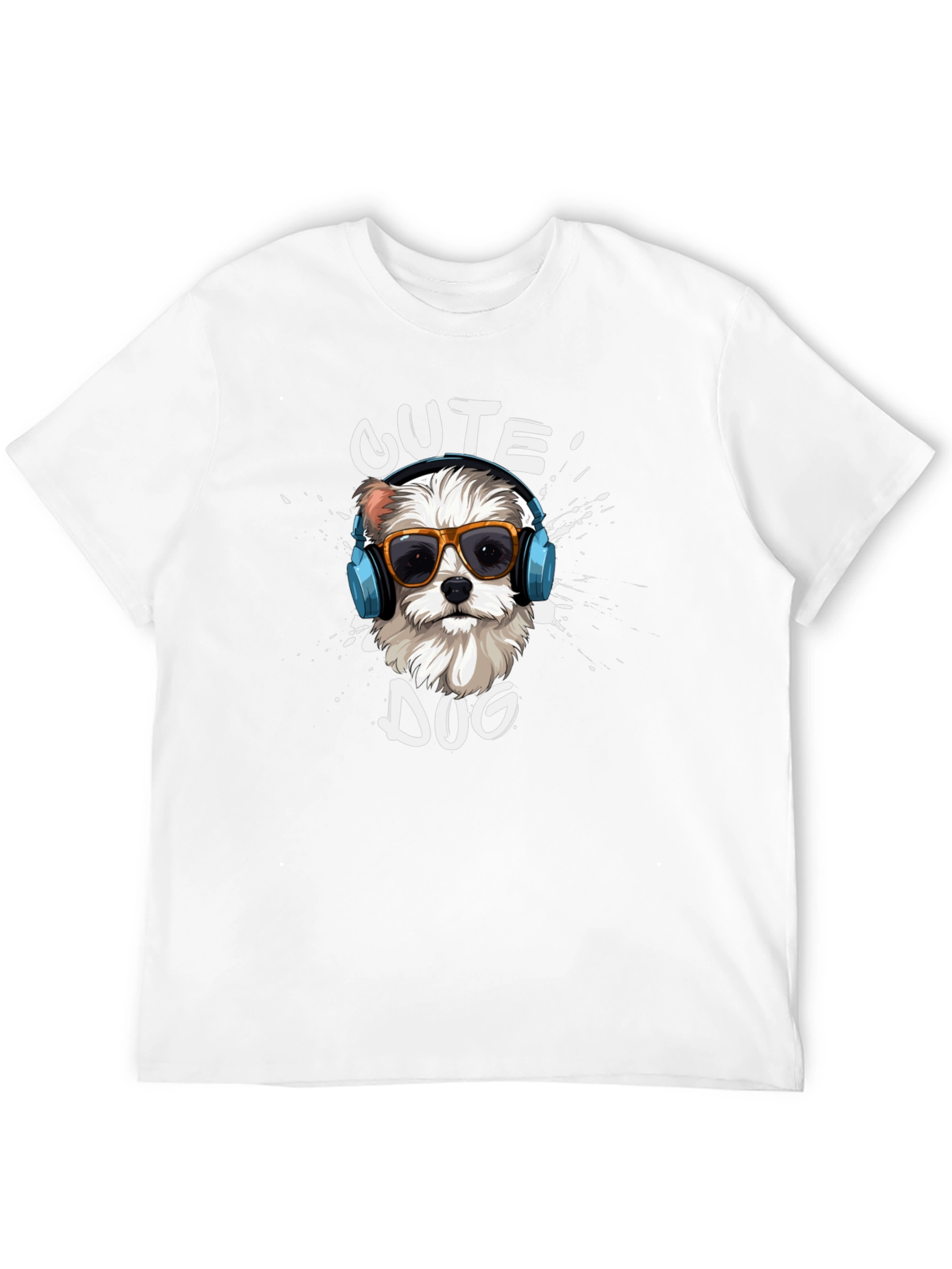 Cute Dog Graphic T-Shirt - Black