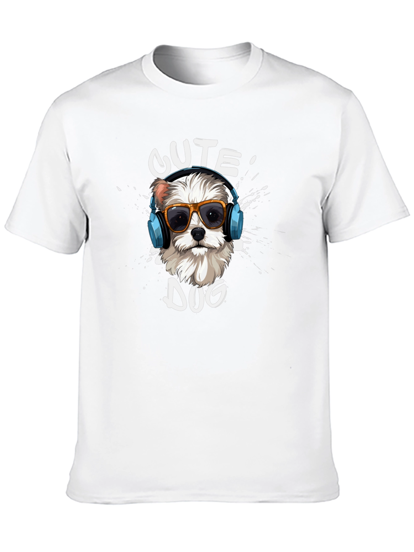 Cute Dog Graphic T-Shirt - Black