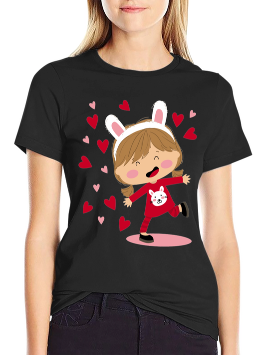 Cute Bunny Girl Graphic Tee