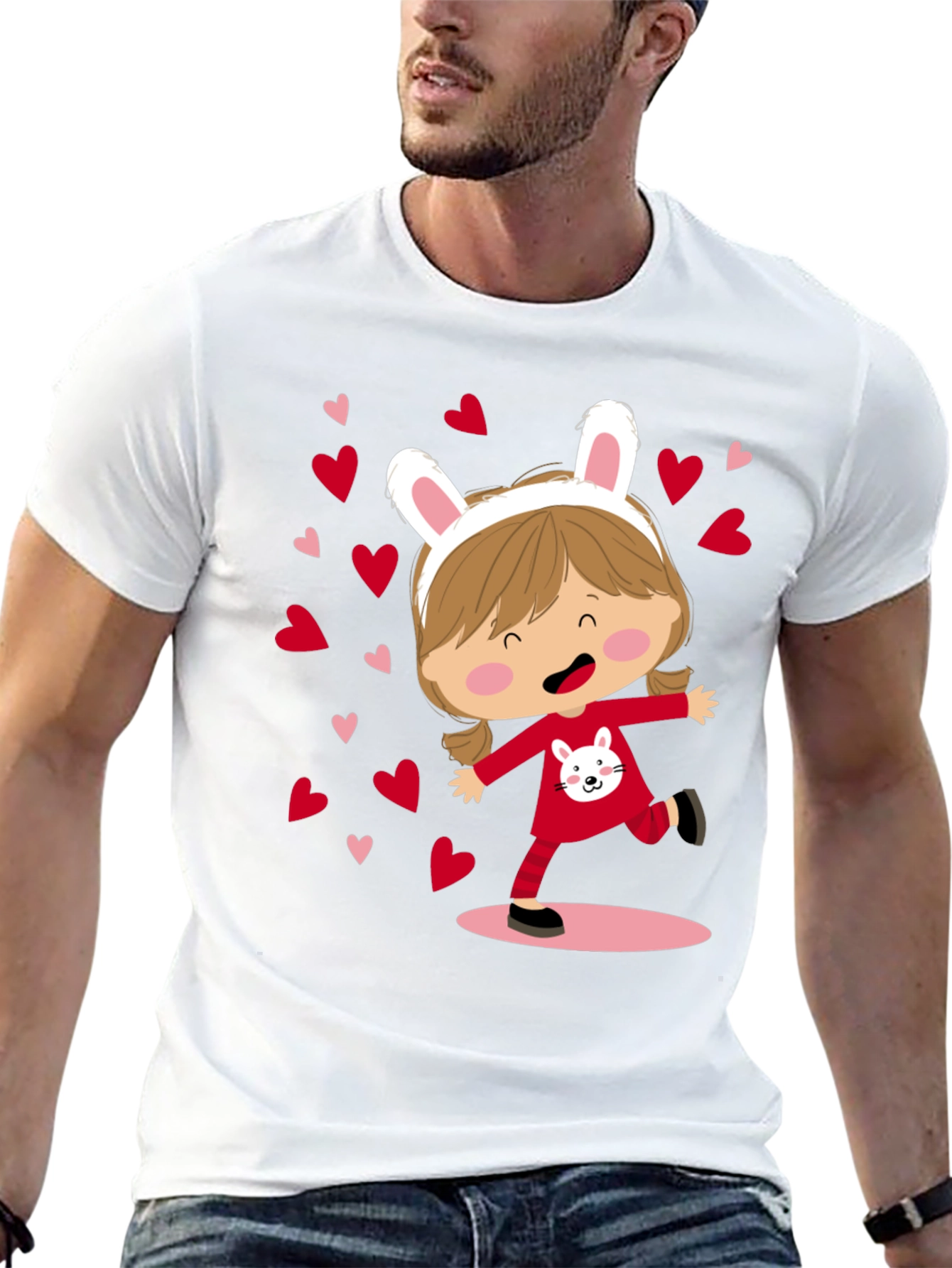 Cute Bunny Girl Graphic Tee