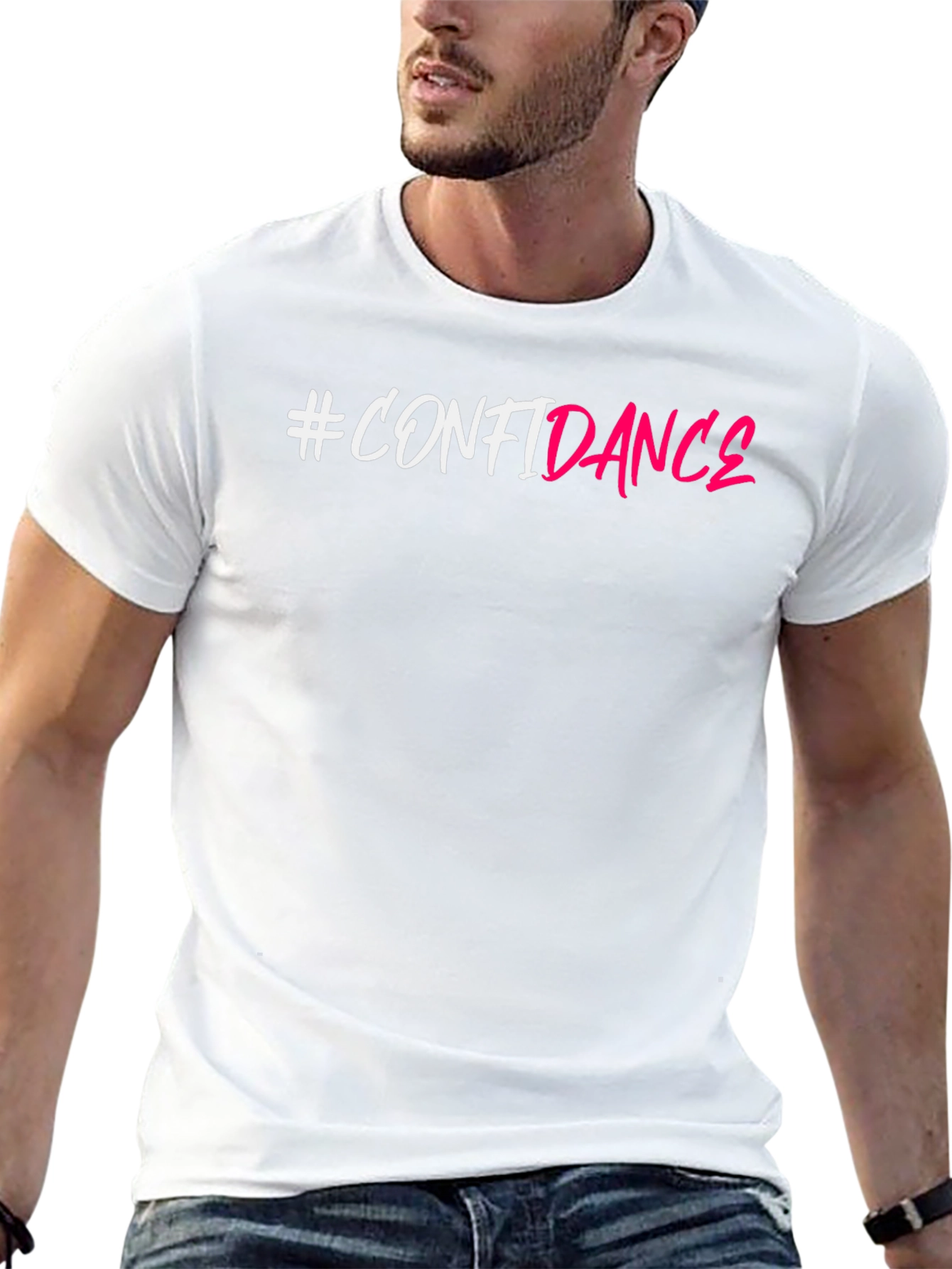 #Confidance Black Cotton Graphic Tee - Trendy & Stylish