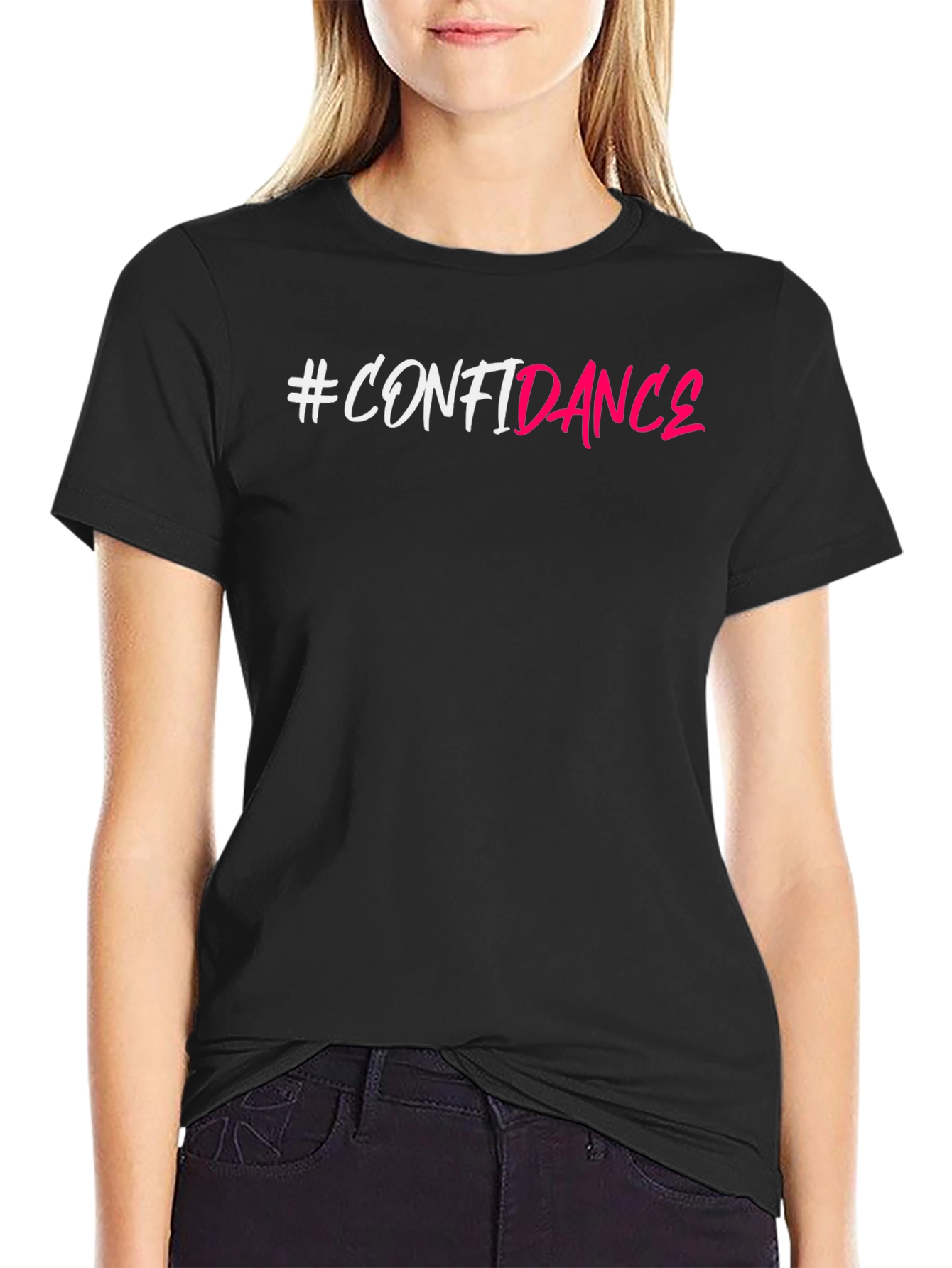 #Confidance Black Cotton Graphic Tee - Trendy & Stylish