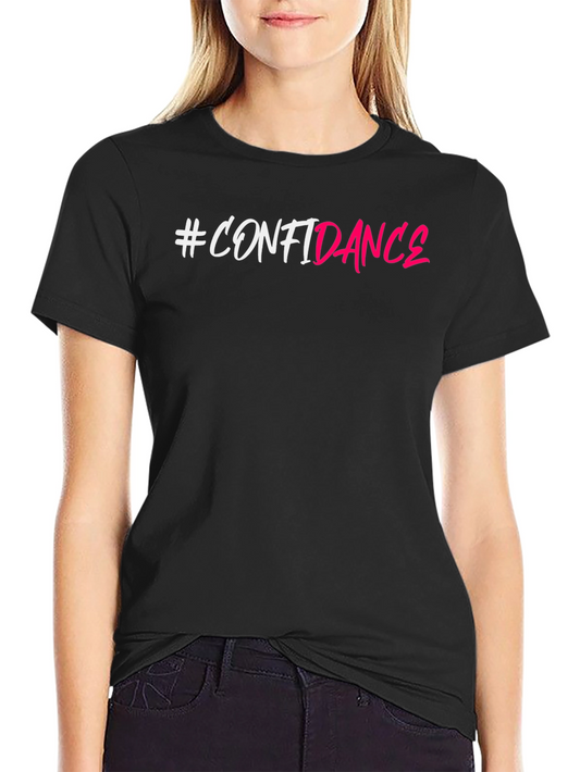 #Confidance Black Cotton Graphic Tee - Trendy & Stylish