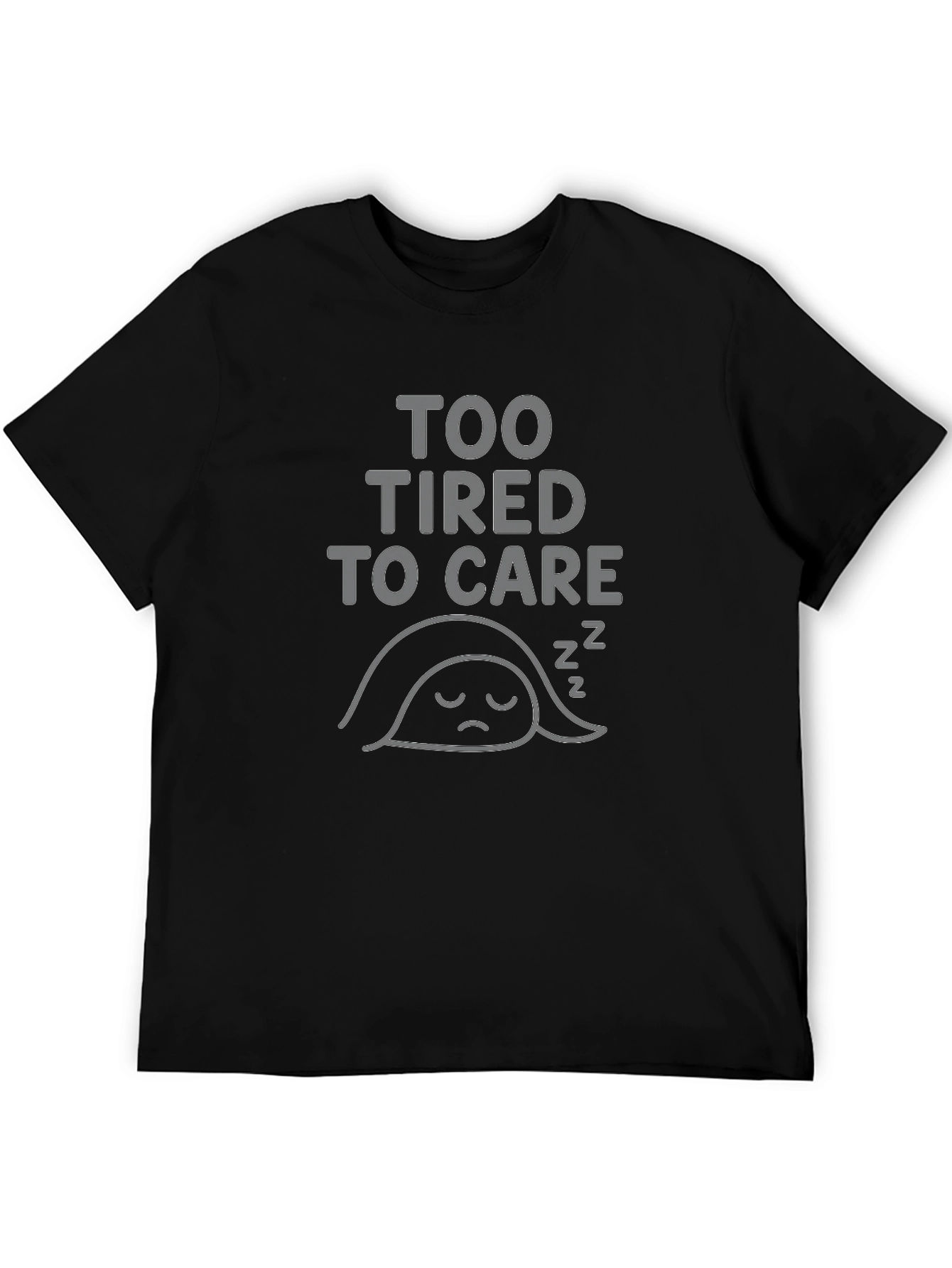 Too Tired to Care Black Graphic Tee