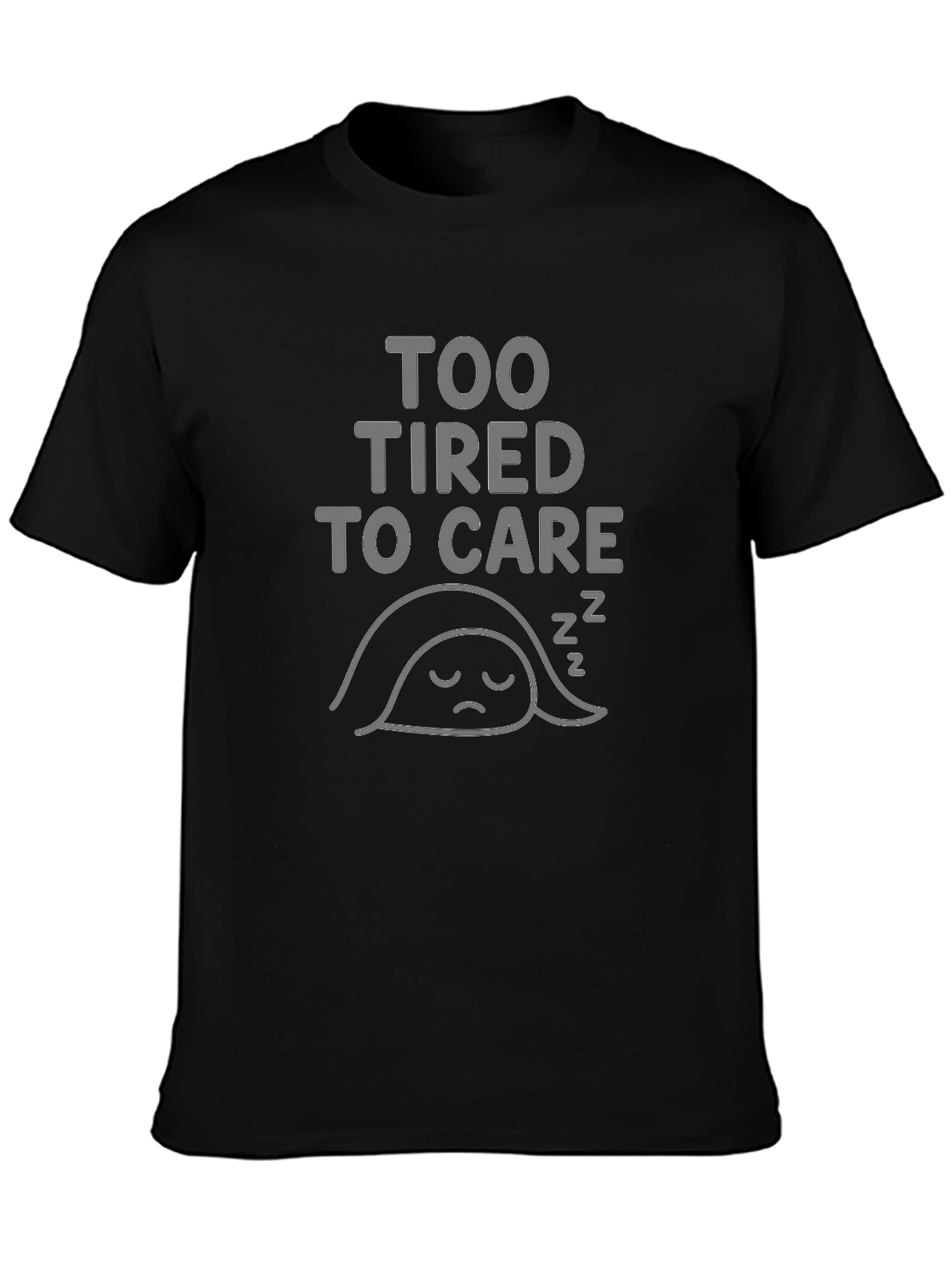 Too Tired to Care Black Graphic Tee