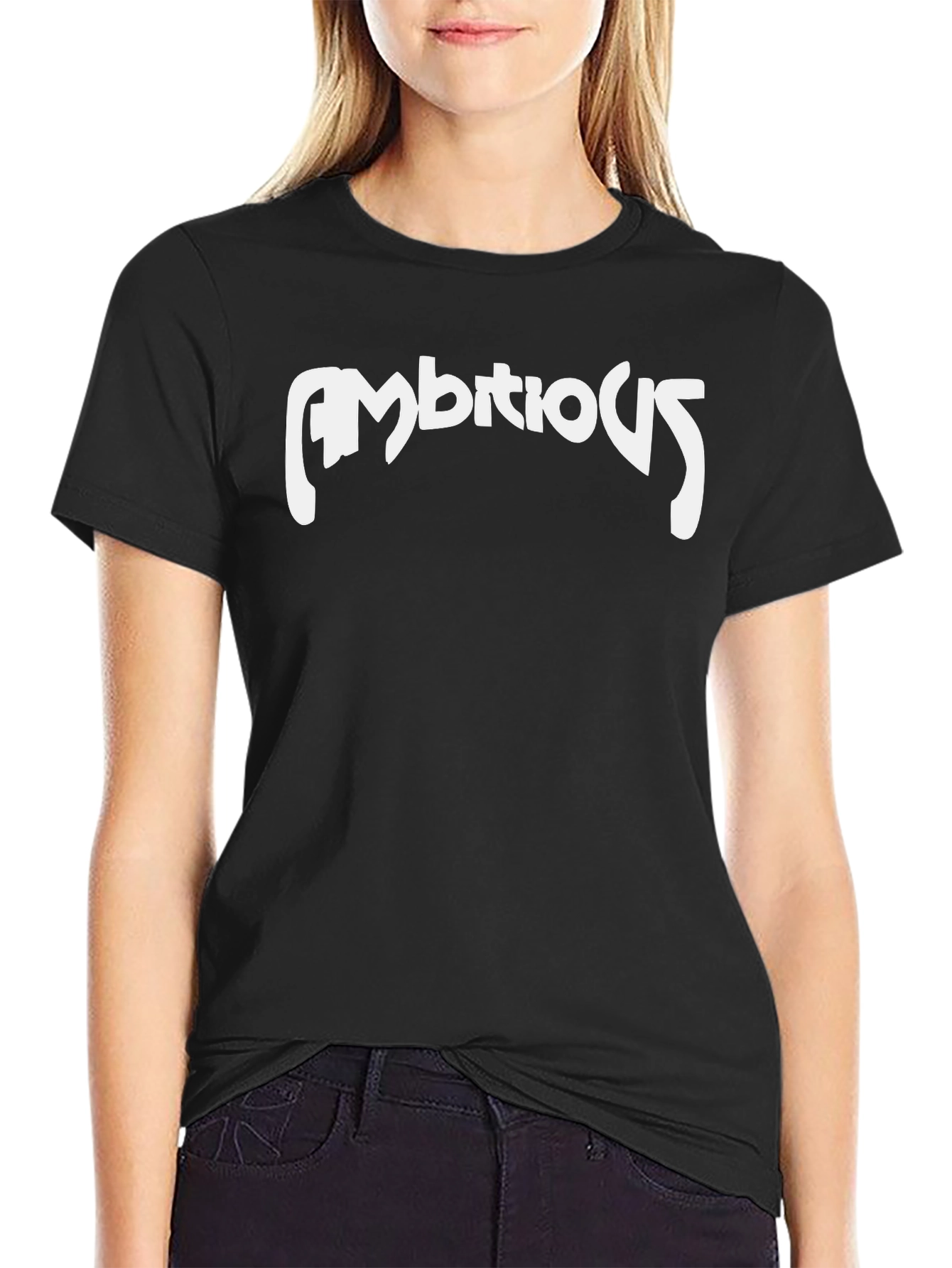 Ambitious Graphic T-Shirt - Black Cotton Blend