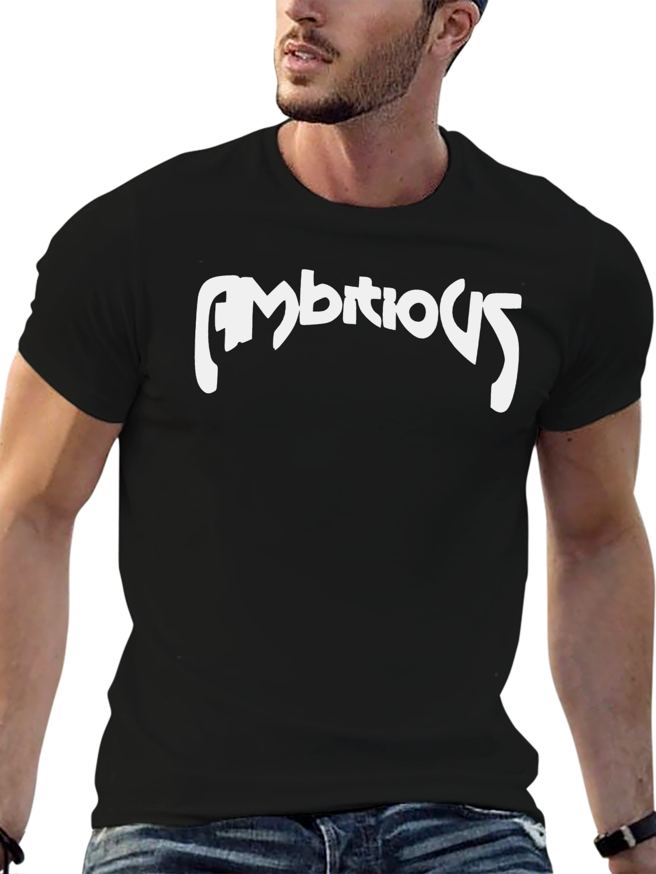 Ambitious Graphic T-Shirt - Black Cotton Blend
