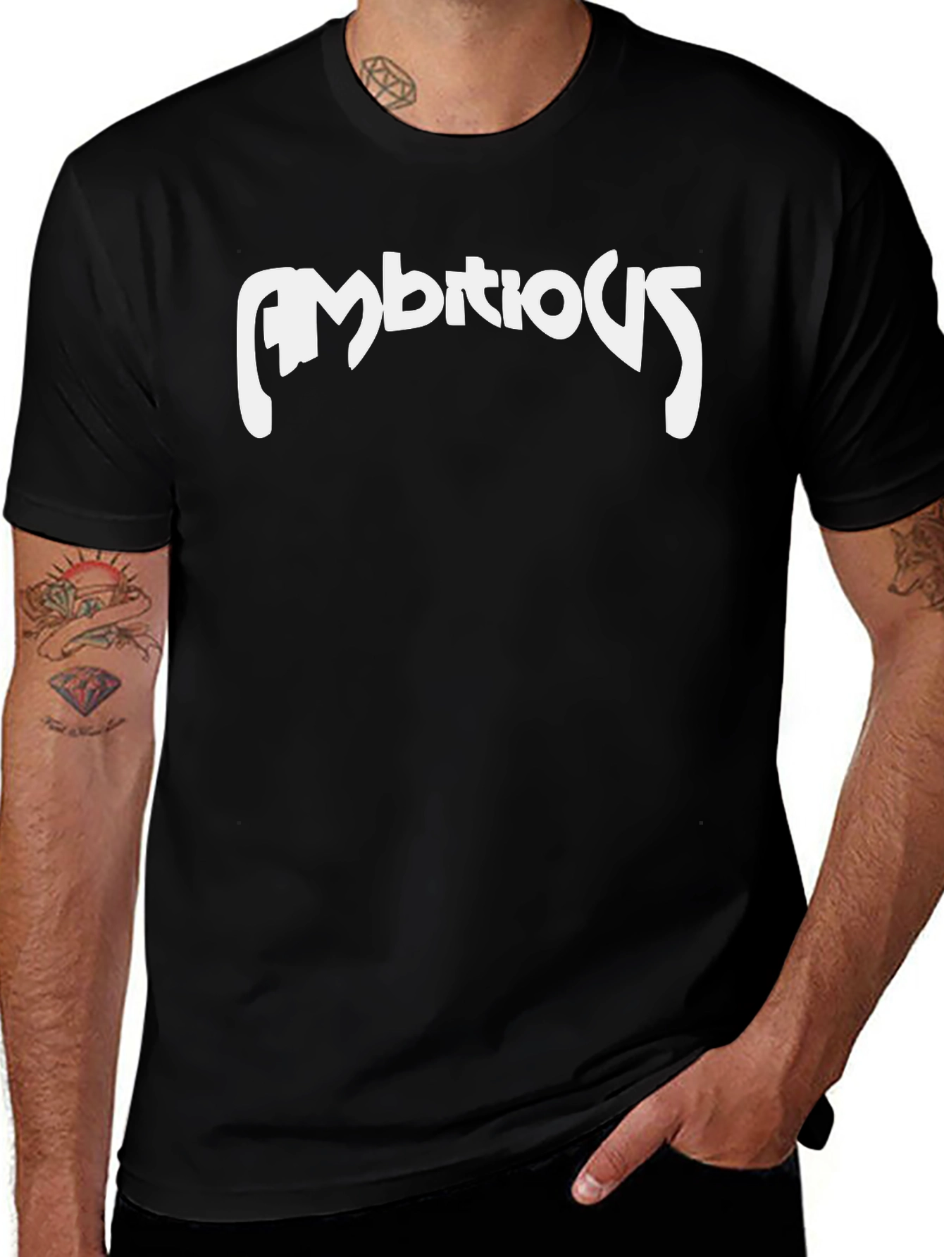 Ambitious Graphic T-Shirt - Black Cotton Blend