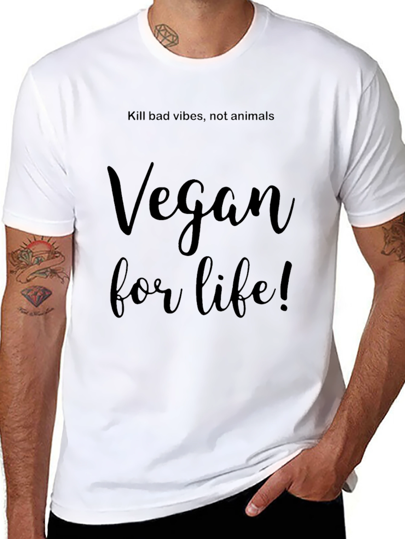Vegan for Life T-Shirt - Kill Bad Vibes!