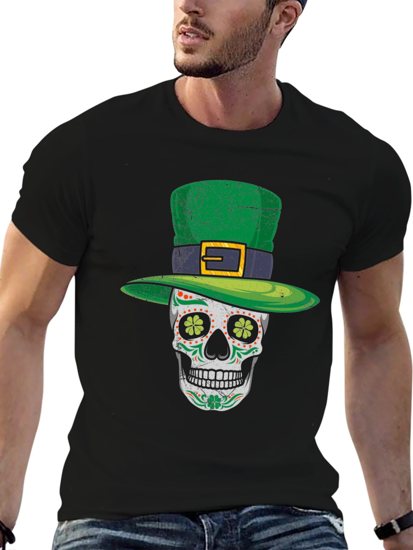 St. Patricks Day Skull Graphic Tee