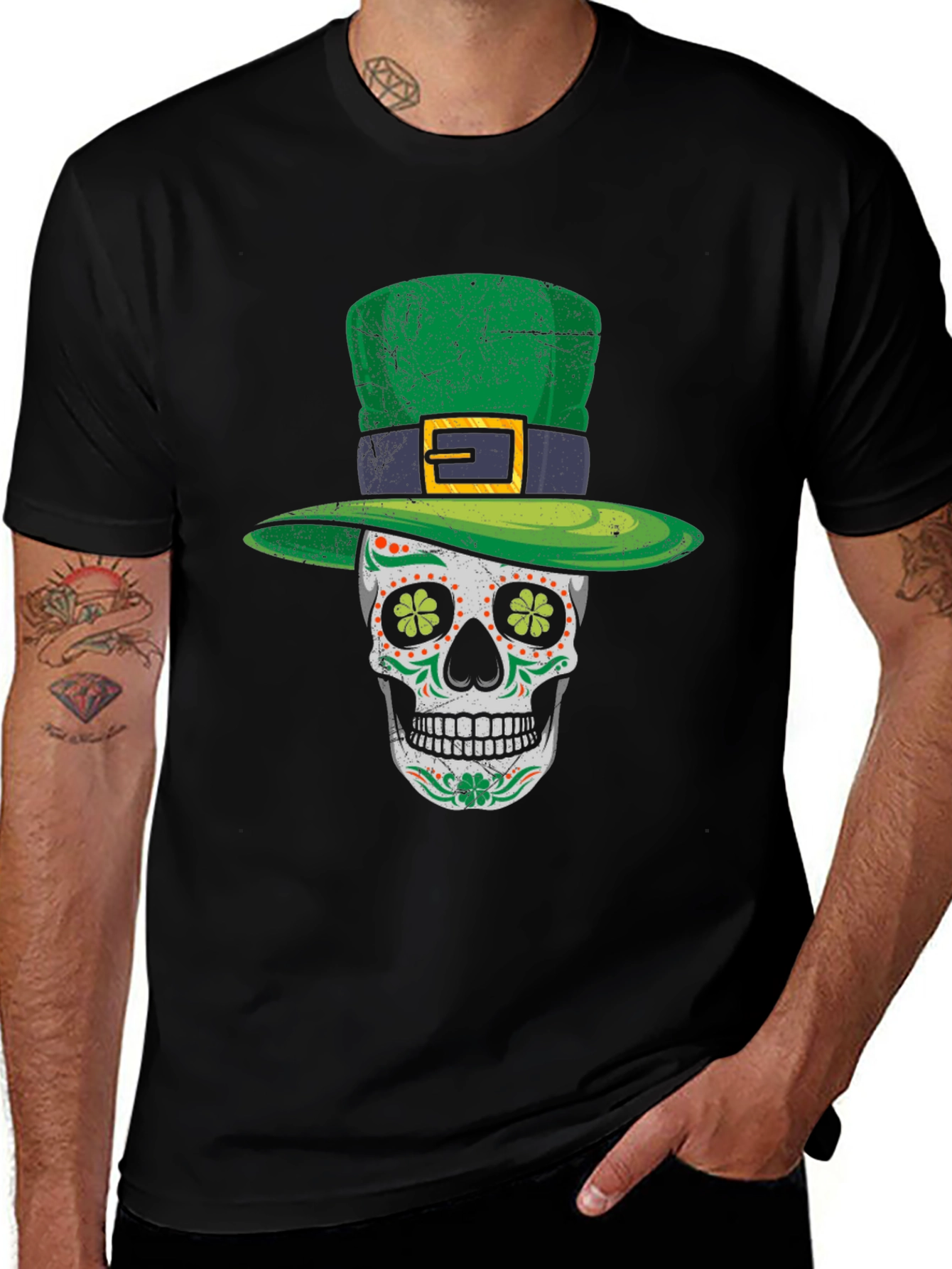 St. Patricks Day Skull Graphic Tee