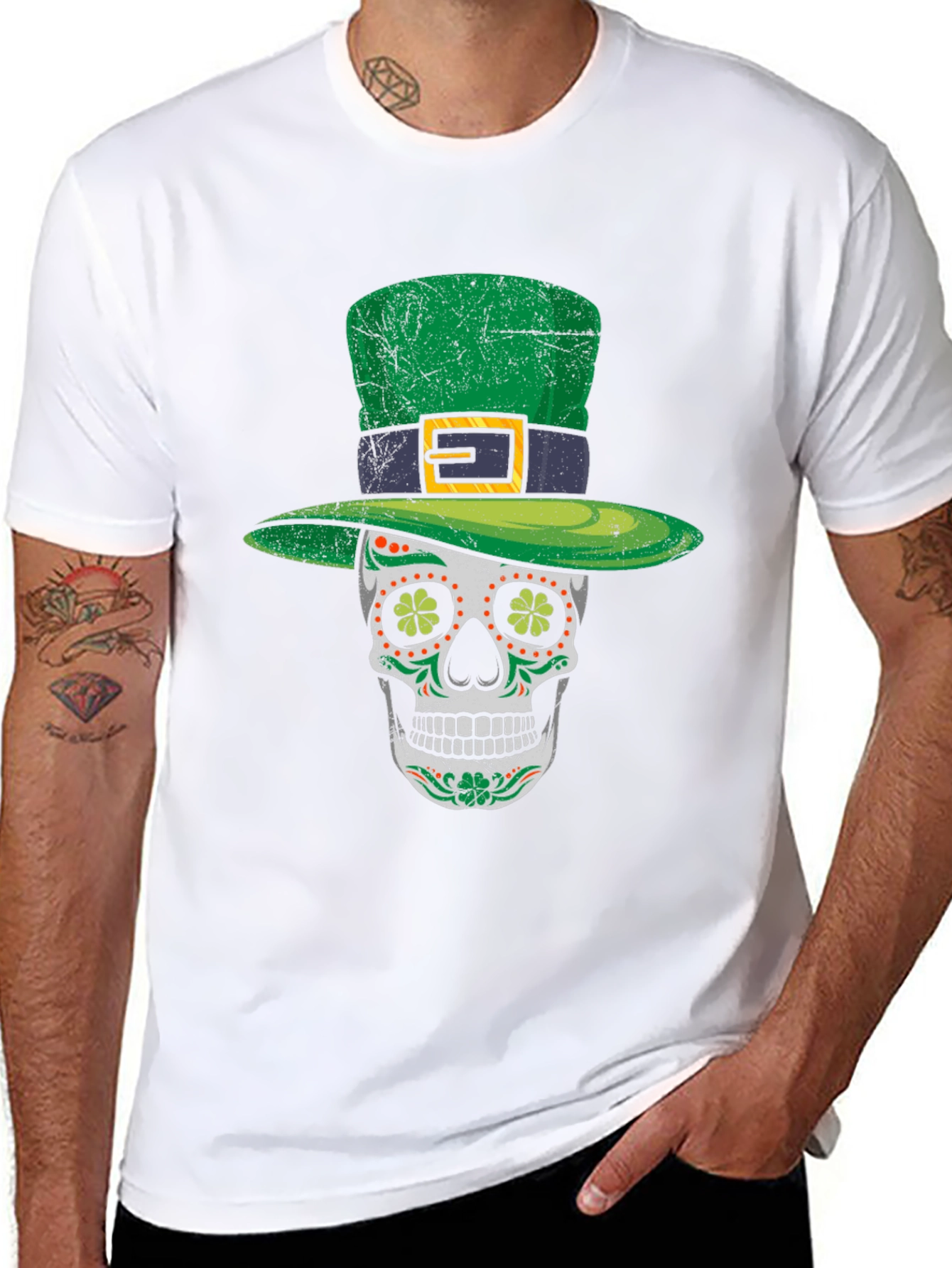 St. Patricks Day Skull Graphic Tee