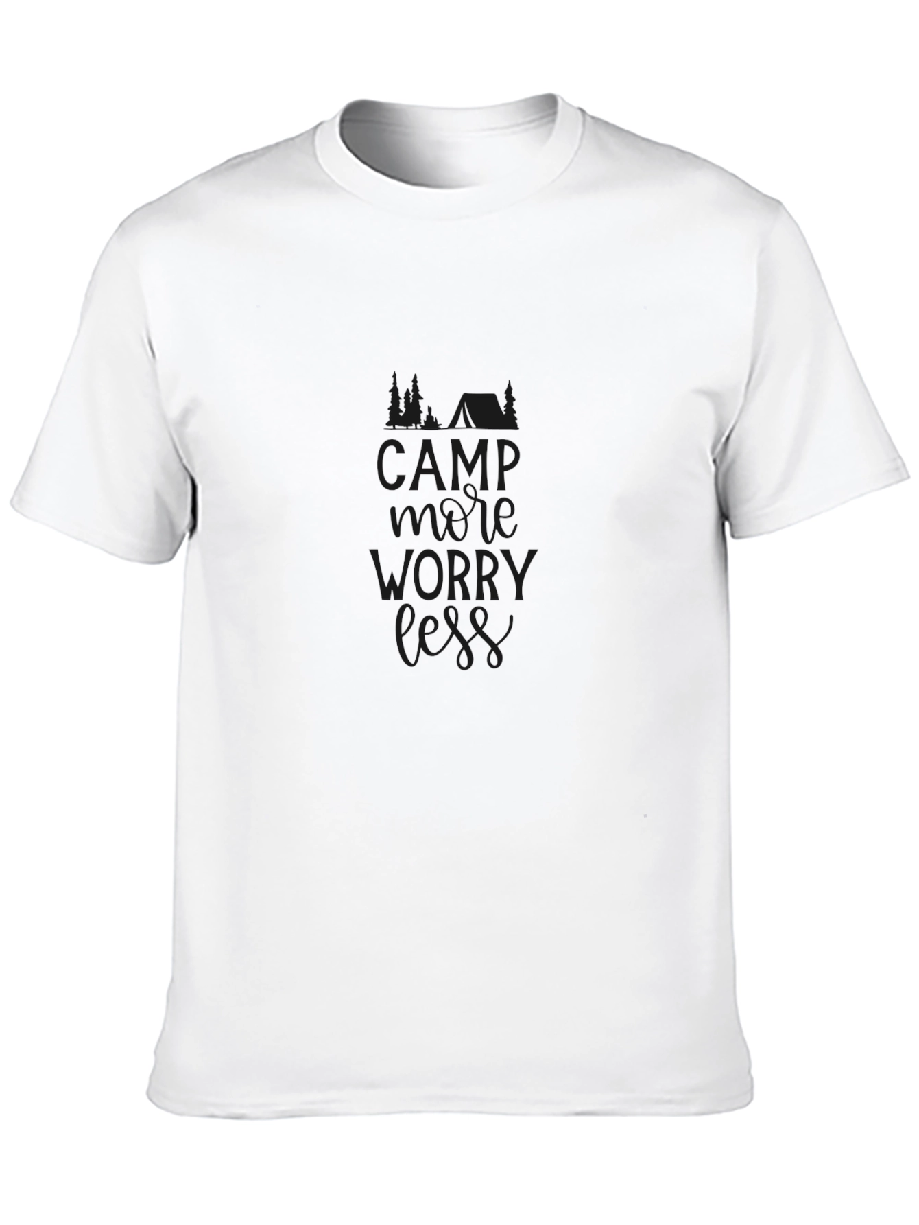 Camp More Worry Less Black T-Shirt