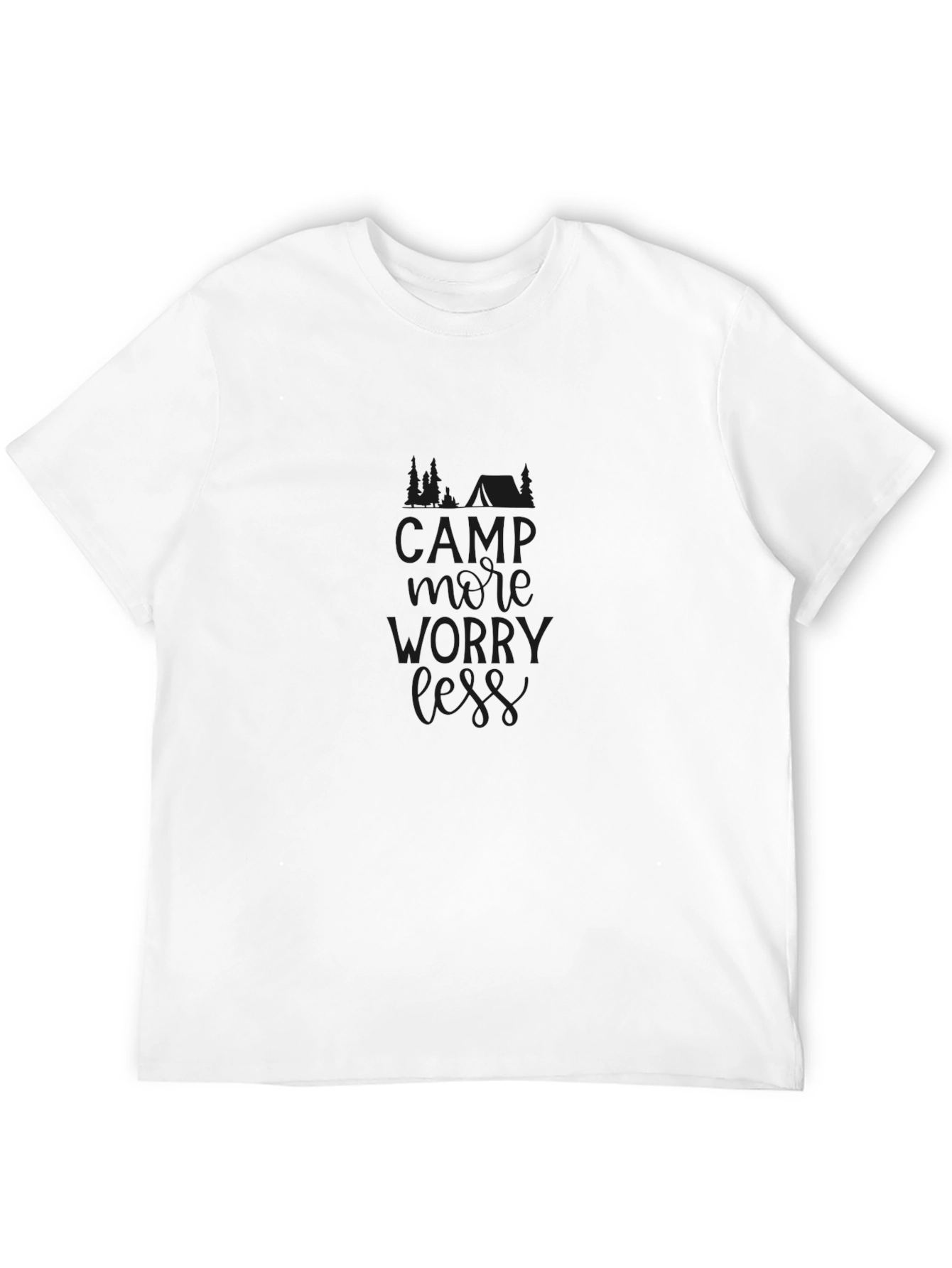Camp More Worry Less Black T-Shirt