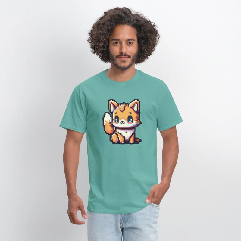 8-bit blue eyed fox