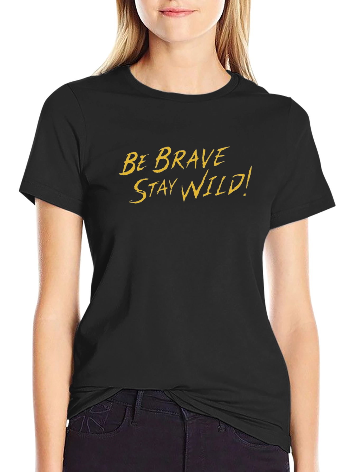 Be Brave Stay Wild! Black Graphic Tee