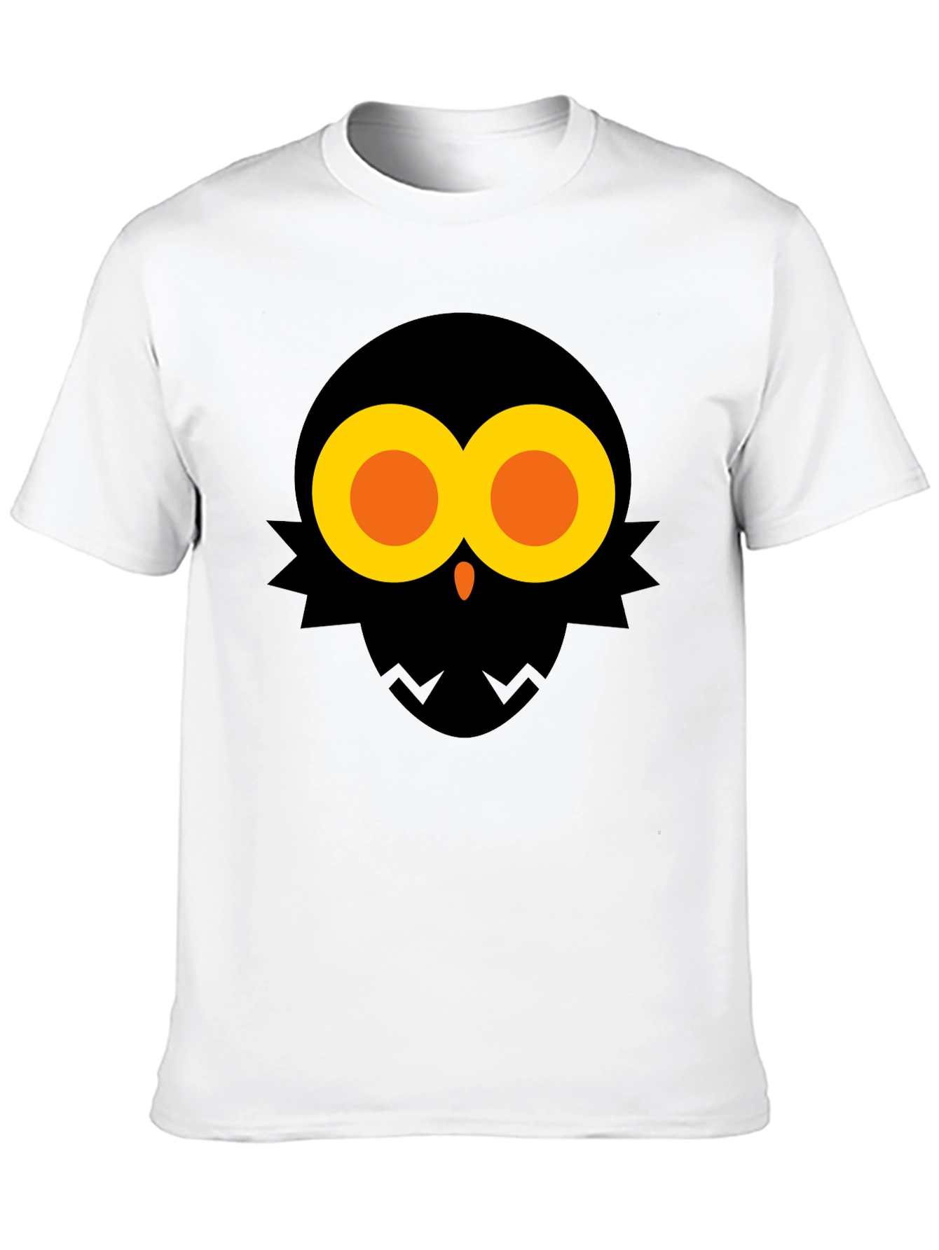 Abstract Owl Graphic Tee - Black Cotton Blend Shirt