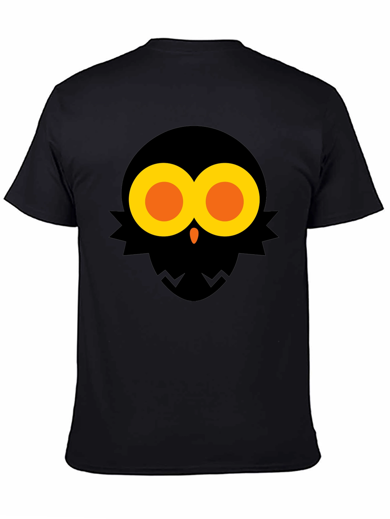 Abstract Owl Graphic Tee - Black Cotton Blend Shirt