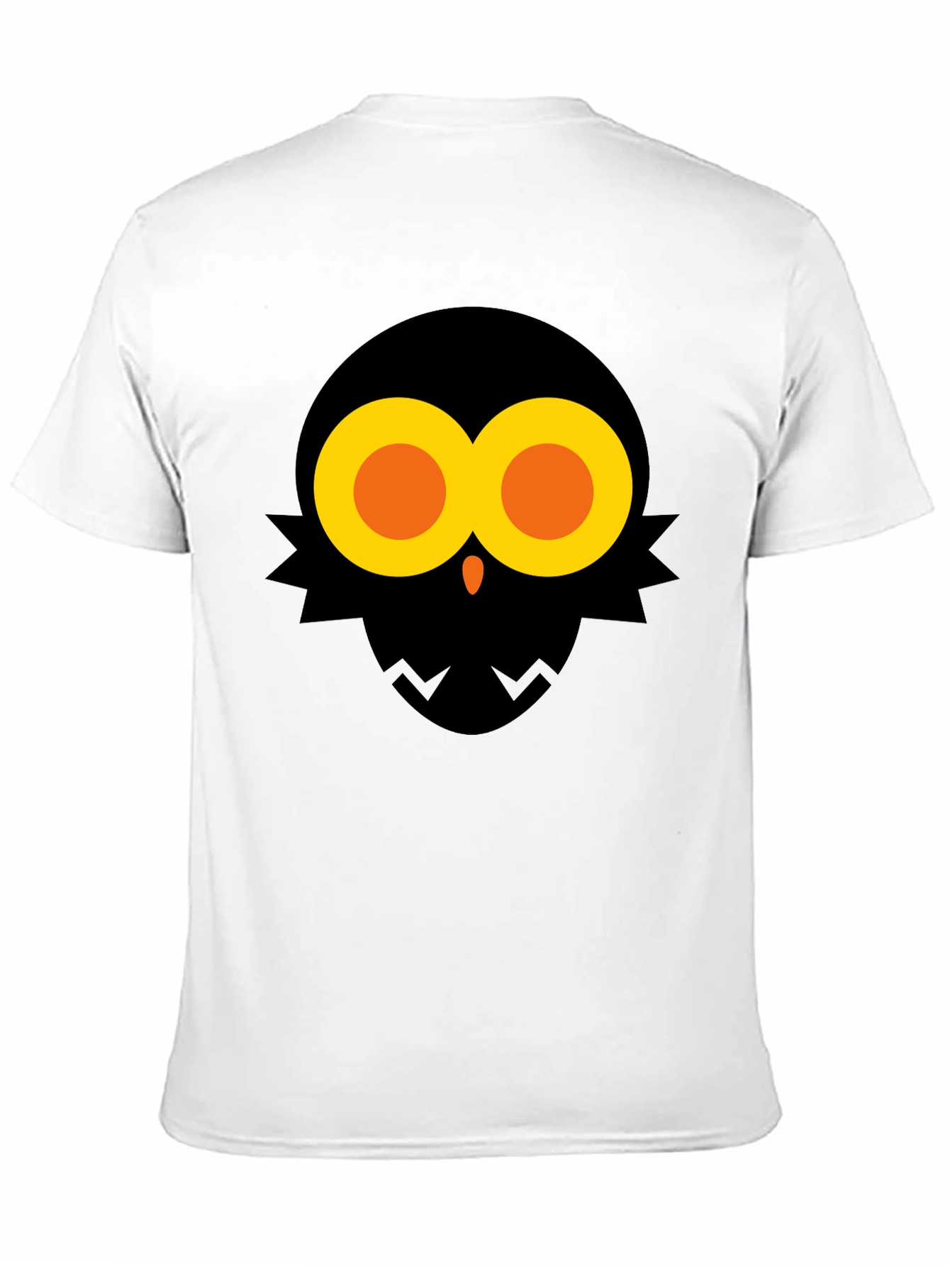 Abstract Owl Graphic Tee - Black Cotton Blend Shirt