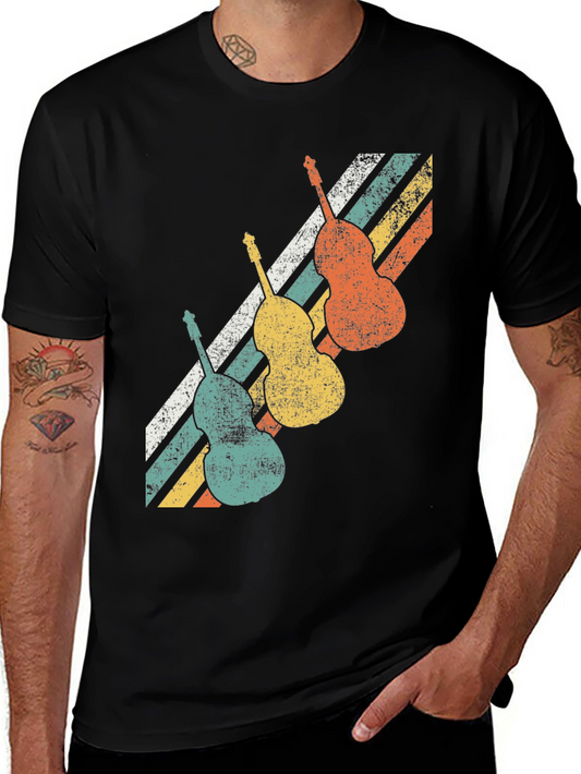 Retro Vintage Guitar T-Shirt Music Lover Tee