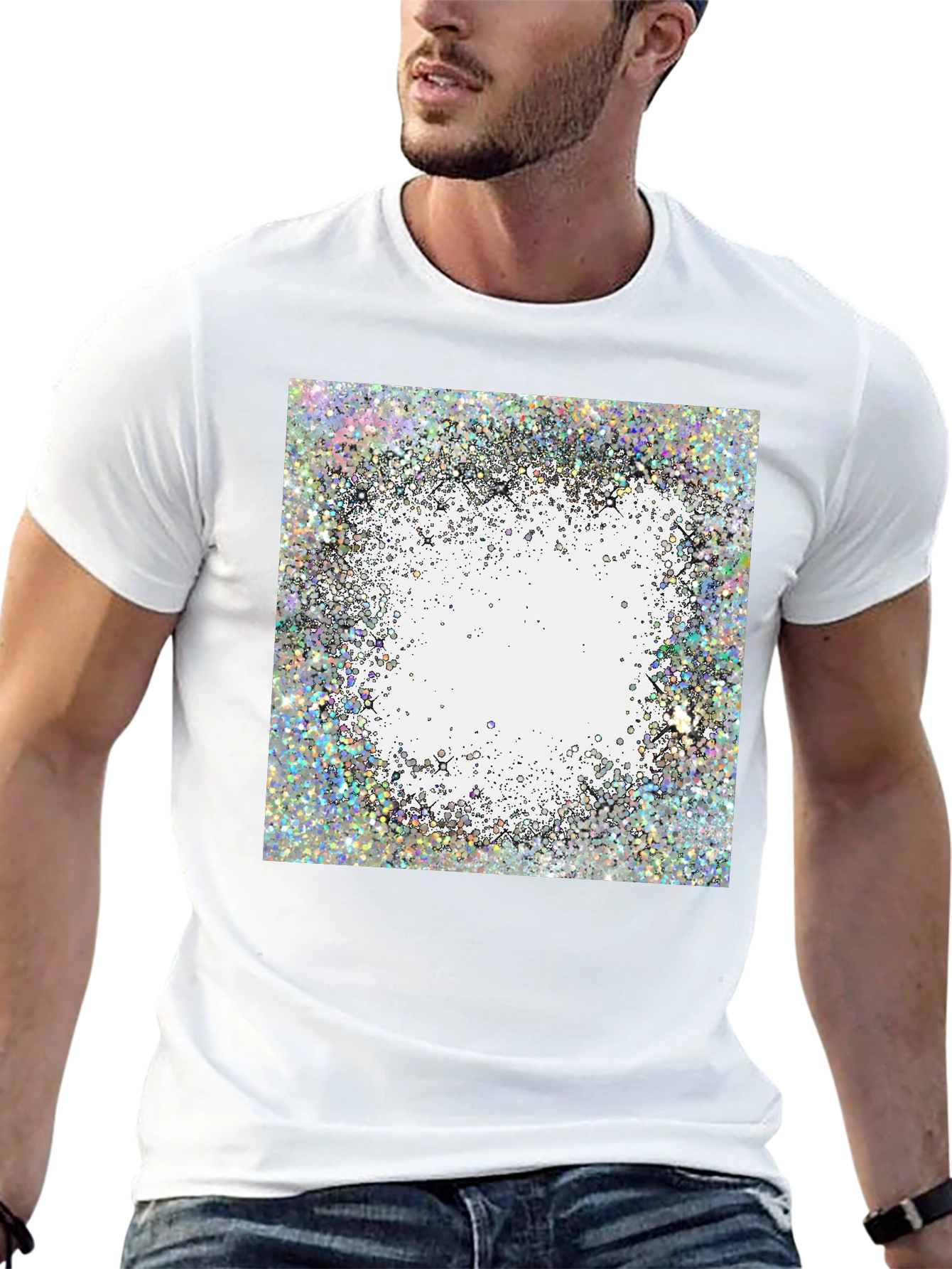 Abstract Glitter Design T-Shirt