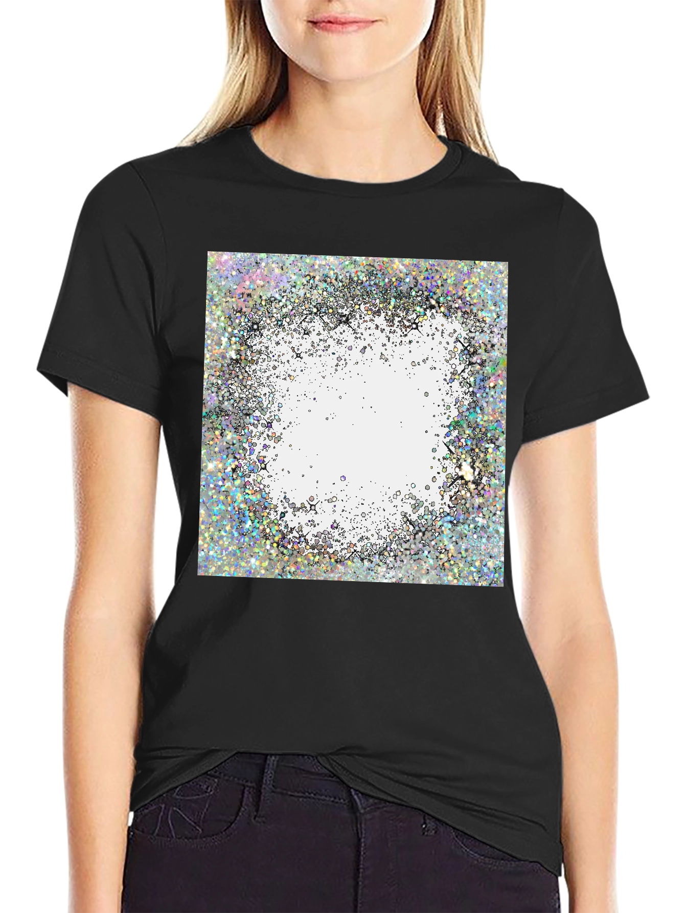 Abstract Glitter Design T-Shirt