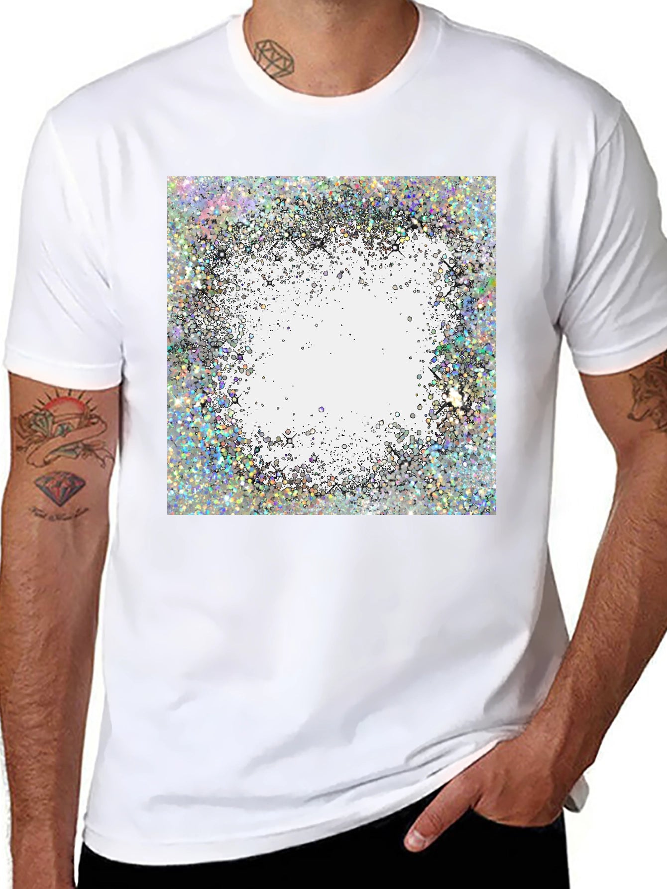 Abstract Glitter Design T-Shirt