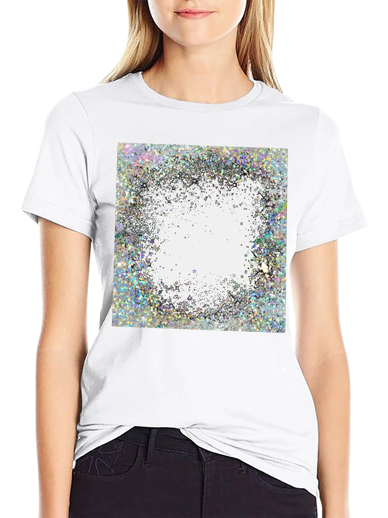 Abstract Glitter Design T-Shirt