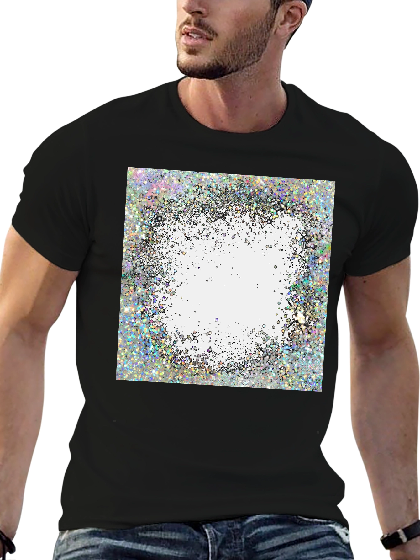 Abstract Glitter Design T-Shirt