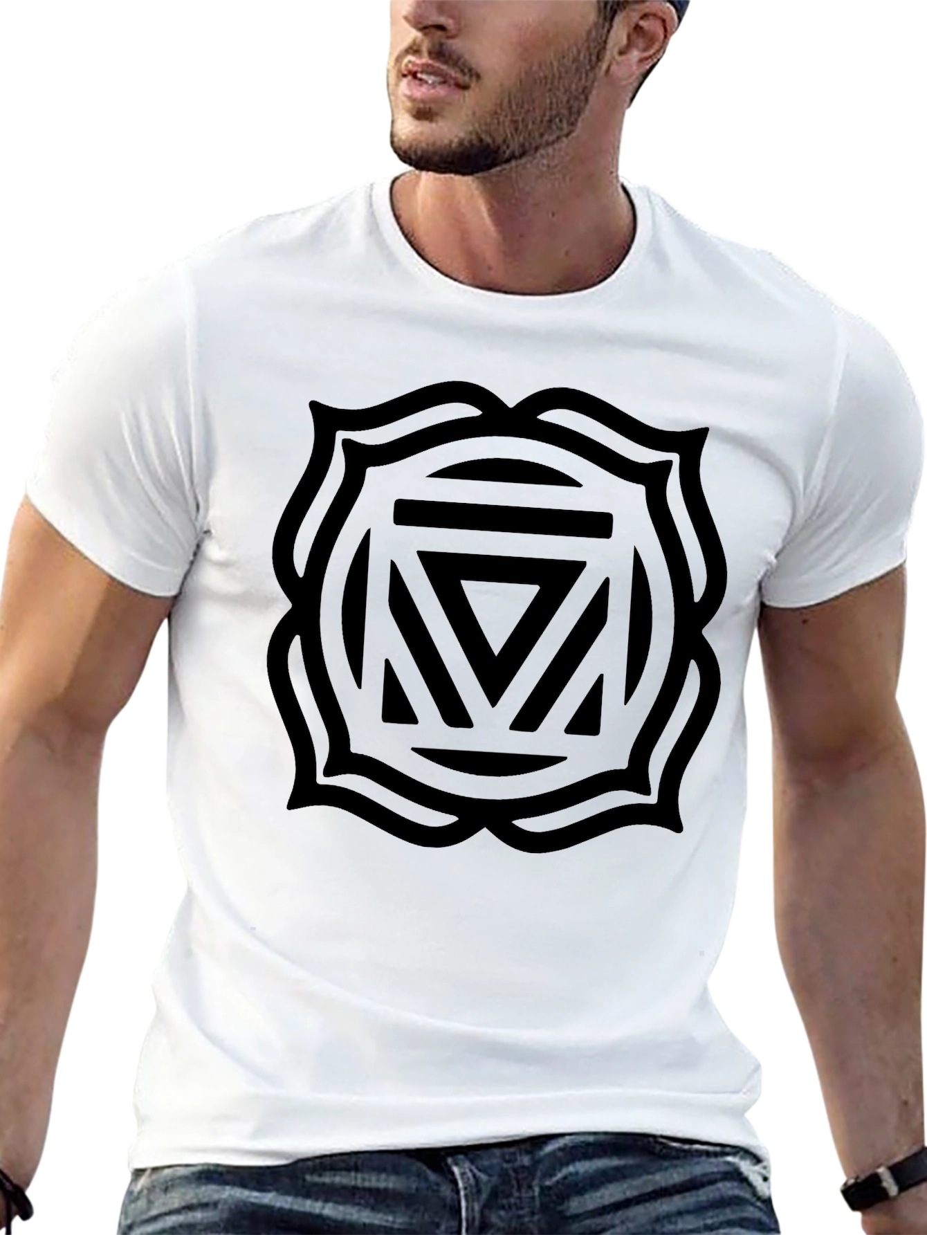Black Chakra Symbol T-Shirt - Spiritual Design