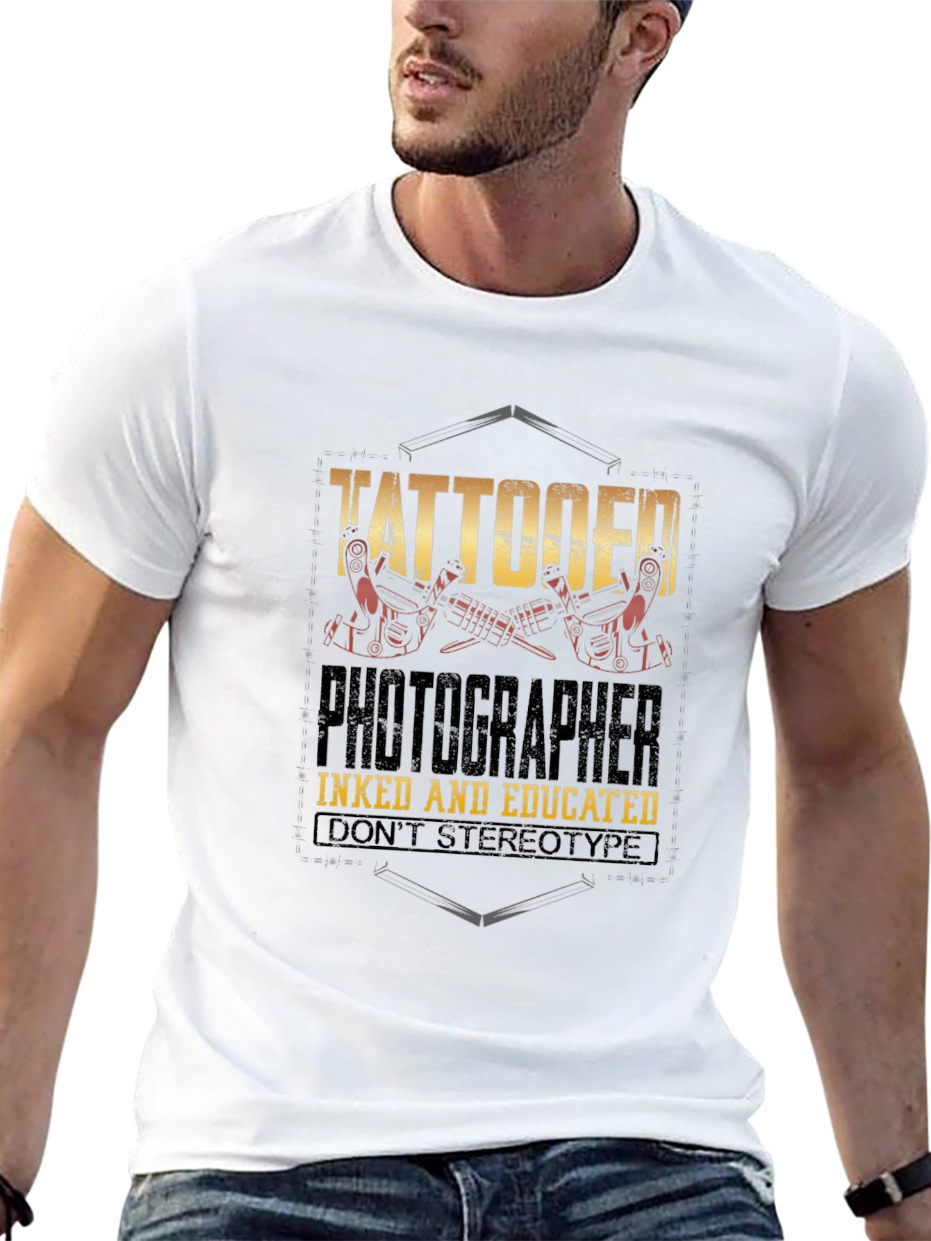 Tattooed Photographer Graphic Tee - Inked & Educated