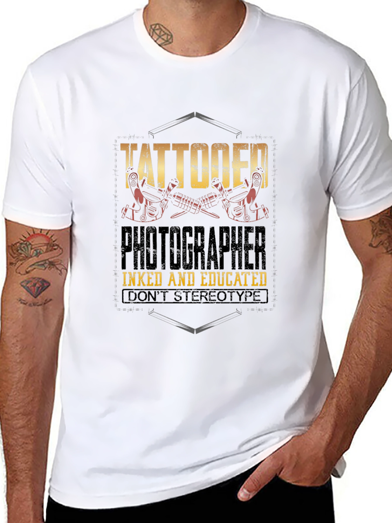 Tattooed Photographer Graphic Tee - Inked & Educated