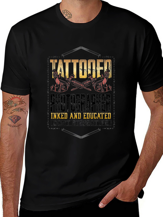 Tattooed Photographer Graphic Tee - Inked & Educated