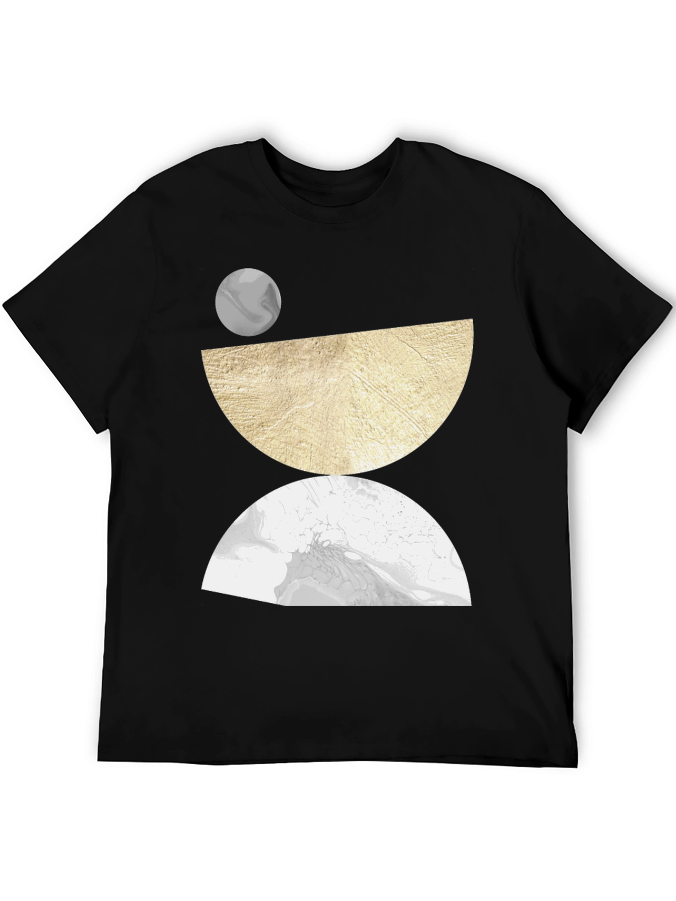 Abstract Geometric Graphic Tee - Black