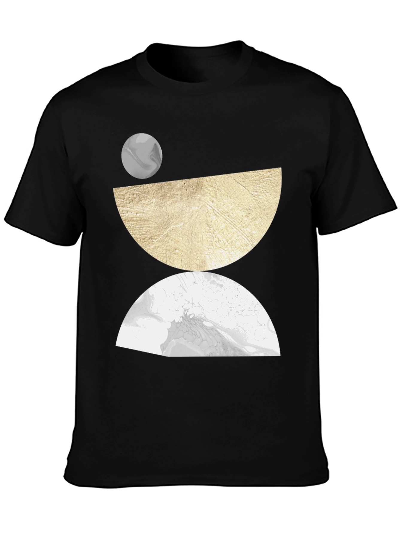 Abstract Geometric Graphic Tee - Black