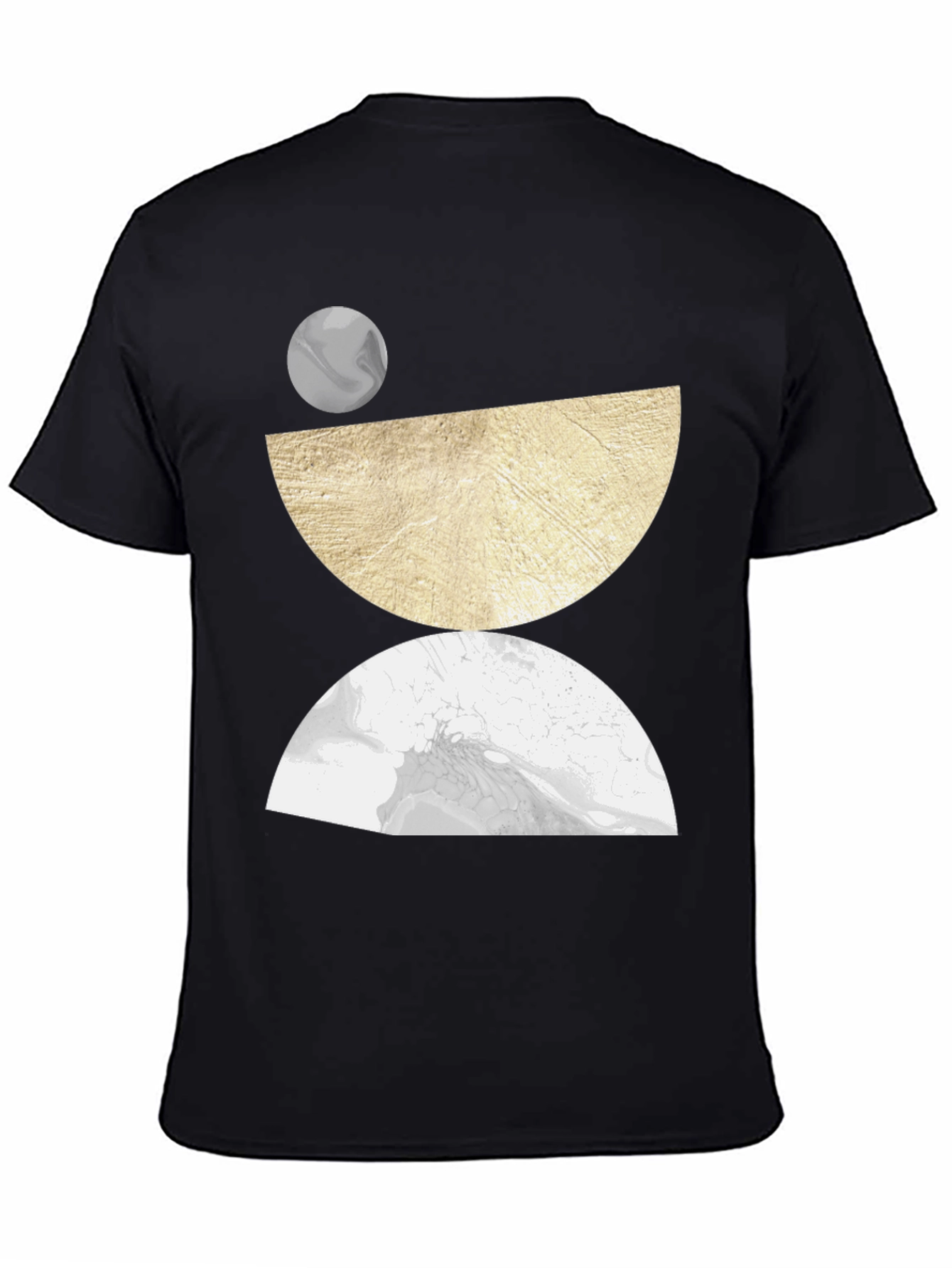 Abstract Geometric Graphic Tee - Black