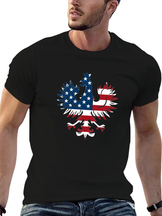 American Flag Eagle Graphic T-Shirt Patriotic USA