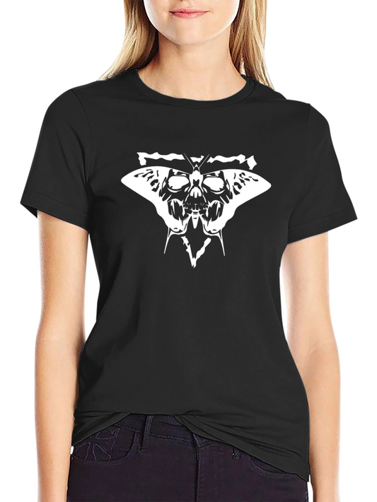 Skull Moth Graphic Black T-Shirt